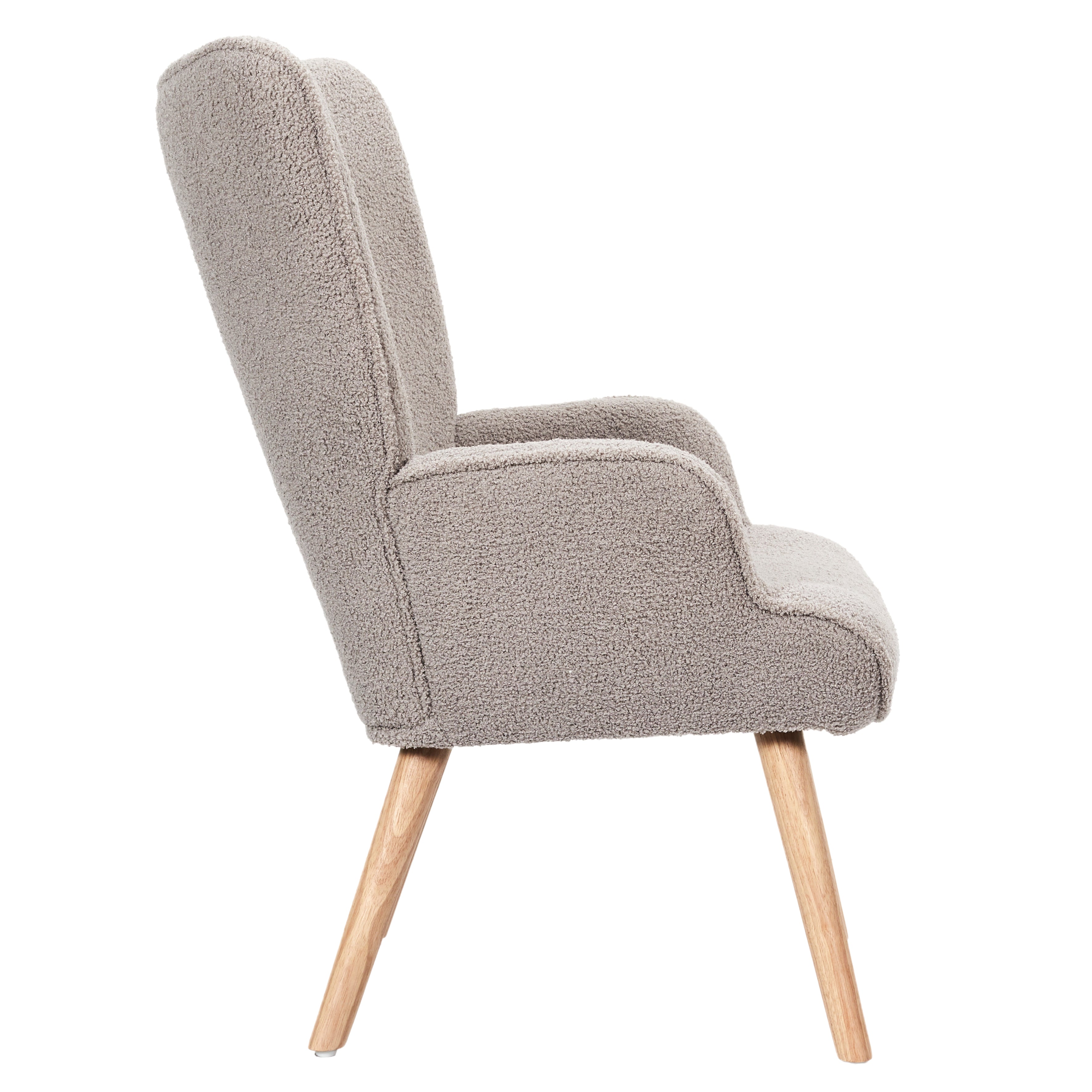 FAUTEUIL DE SALON BOUCLETTE RHEA TAUPE