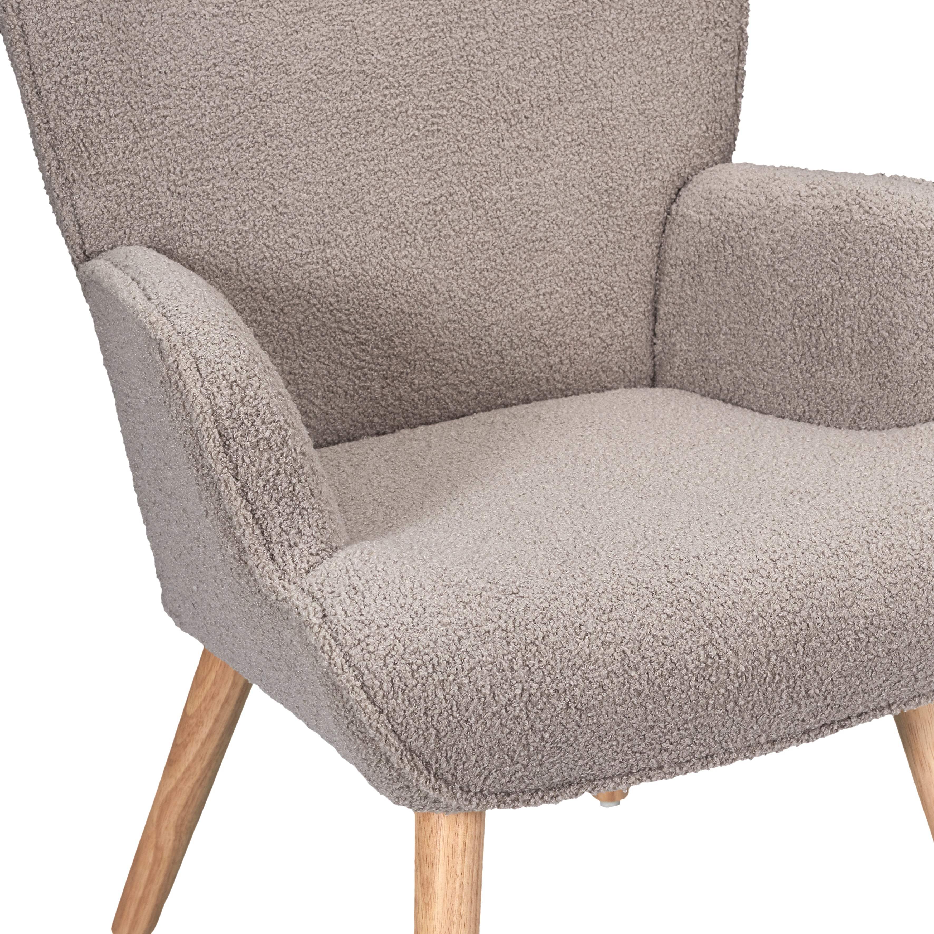FAUTEUIL DE SALON BOUCLETTE RHEA TAUPE