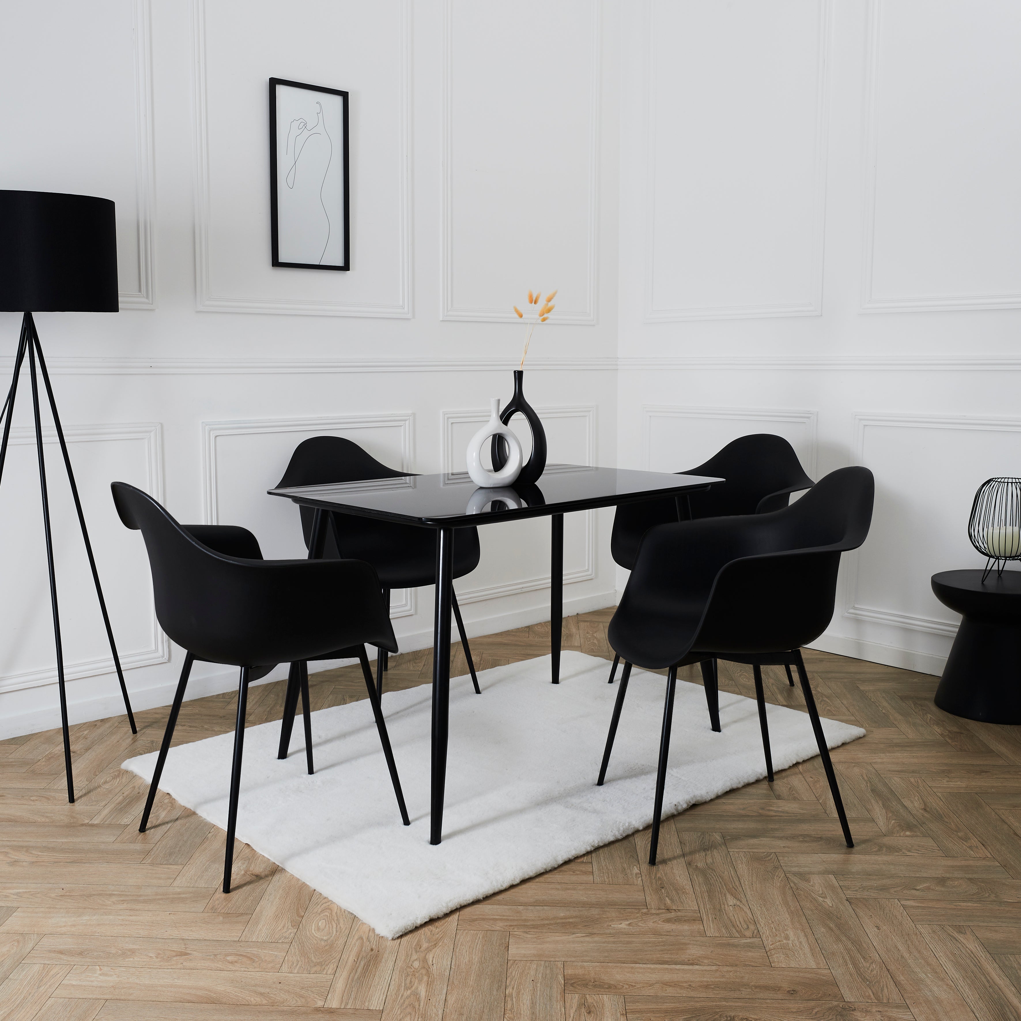 FAUTEUIL GUSTAV NOIR - LOT DE 4
