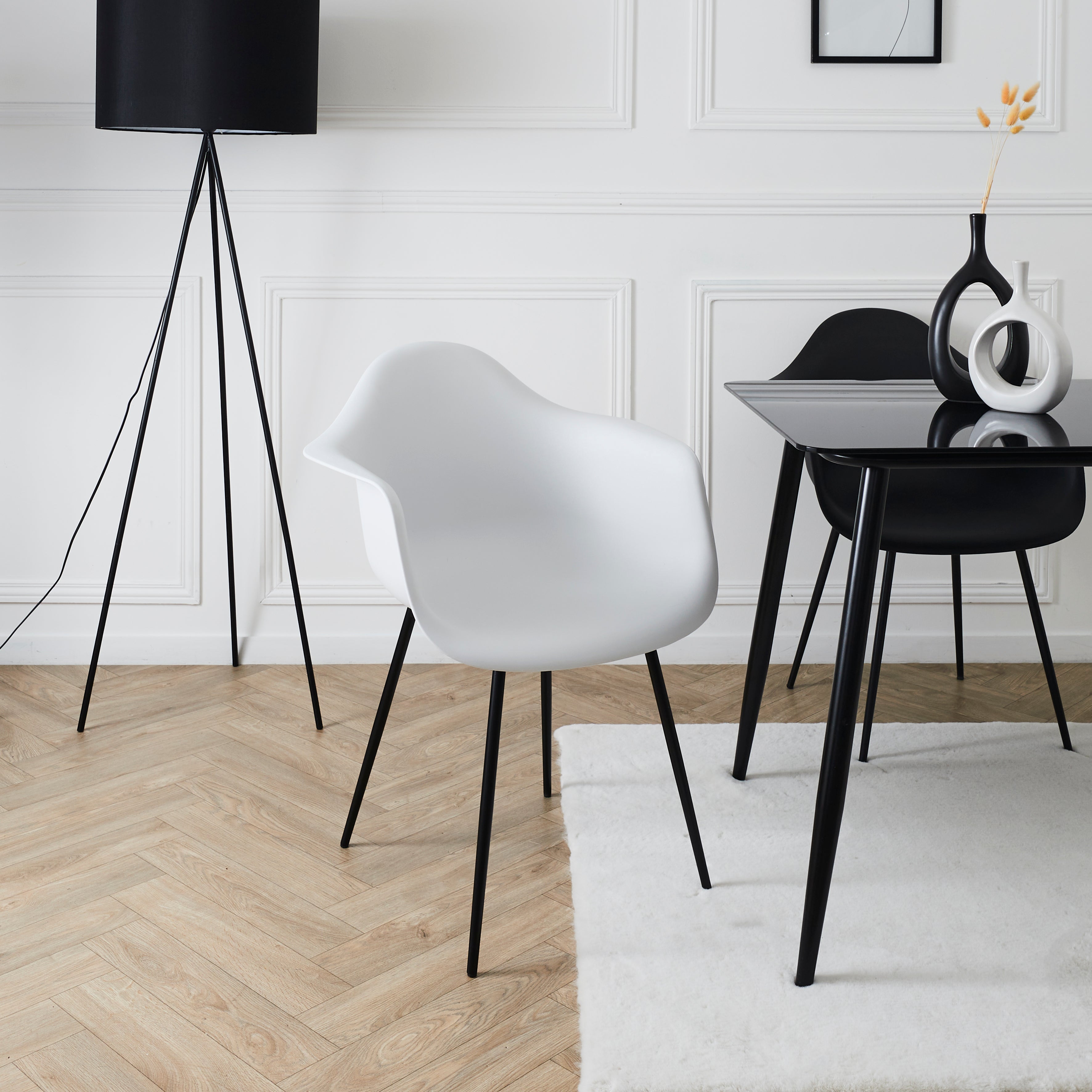 FAUTEUIL GUSTAV BLANC - LOT DE 4