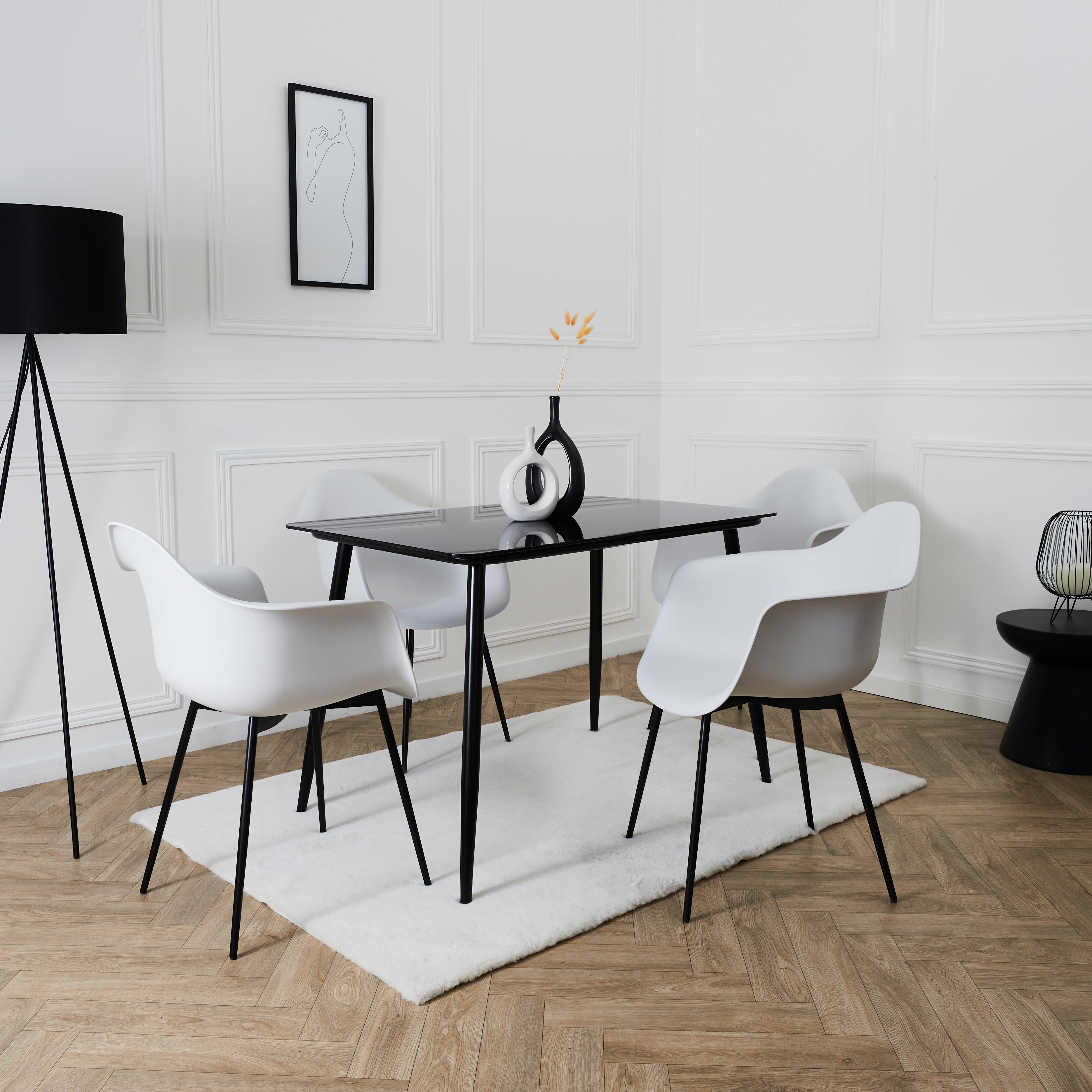 FAUTEUIL GUSTAV BLANC - LOT DE 4