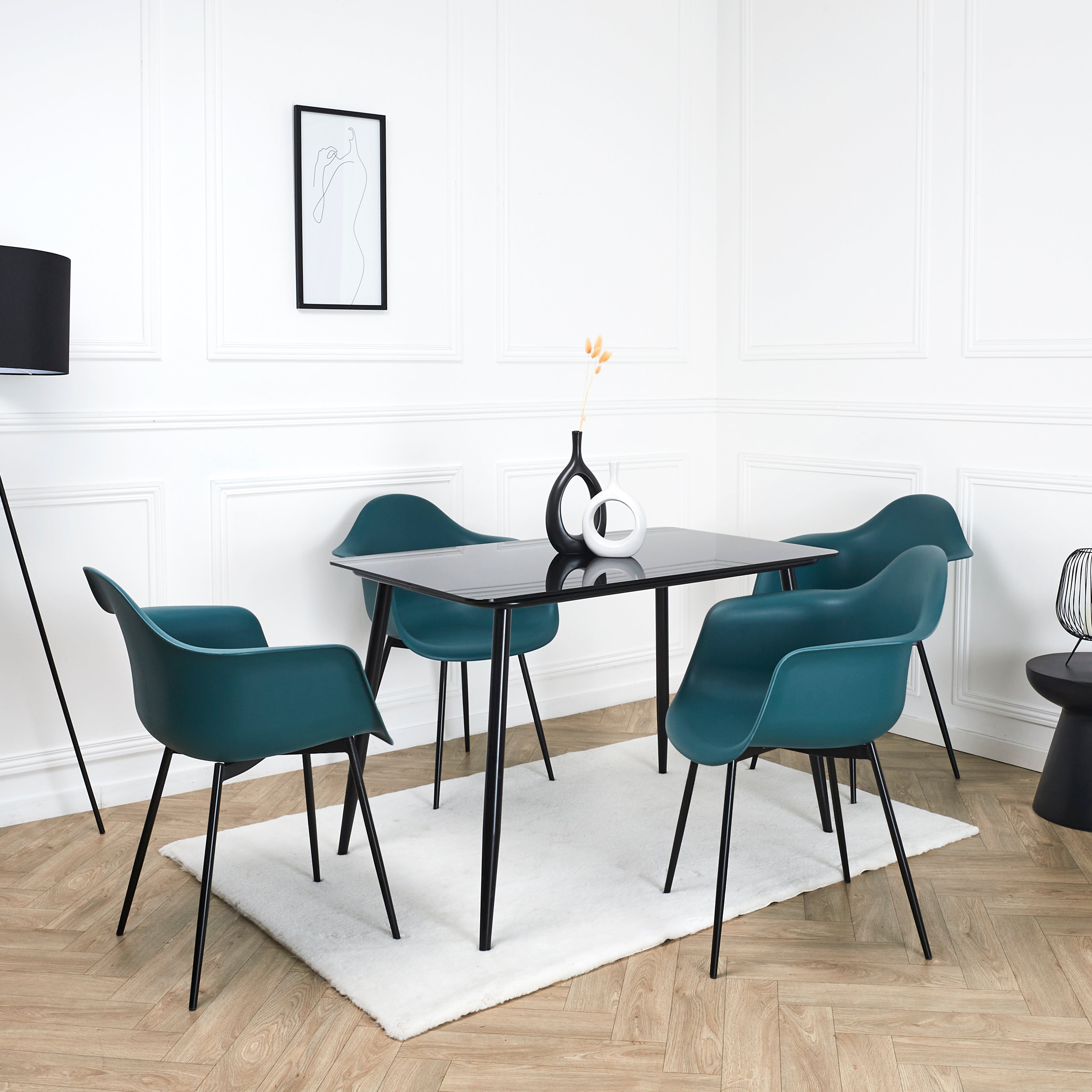 FAUTEUIL GUSTAV BLEU - LOT DE 4