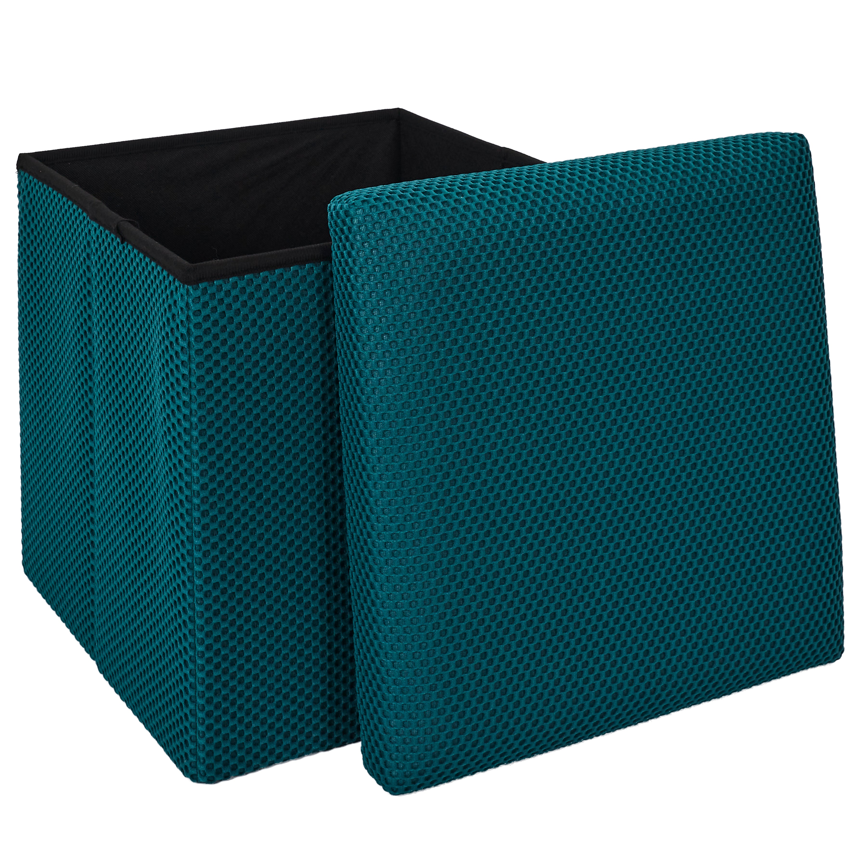 COFFRE POUF PLIABLE ATOME BLEU