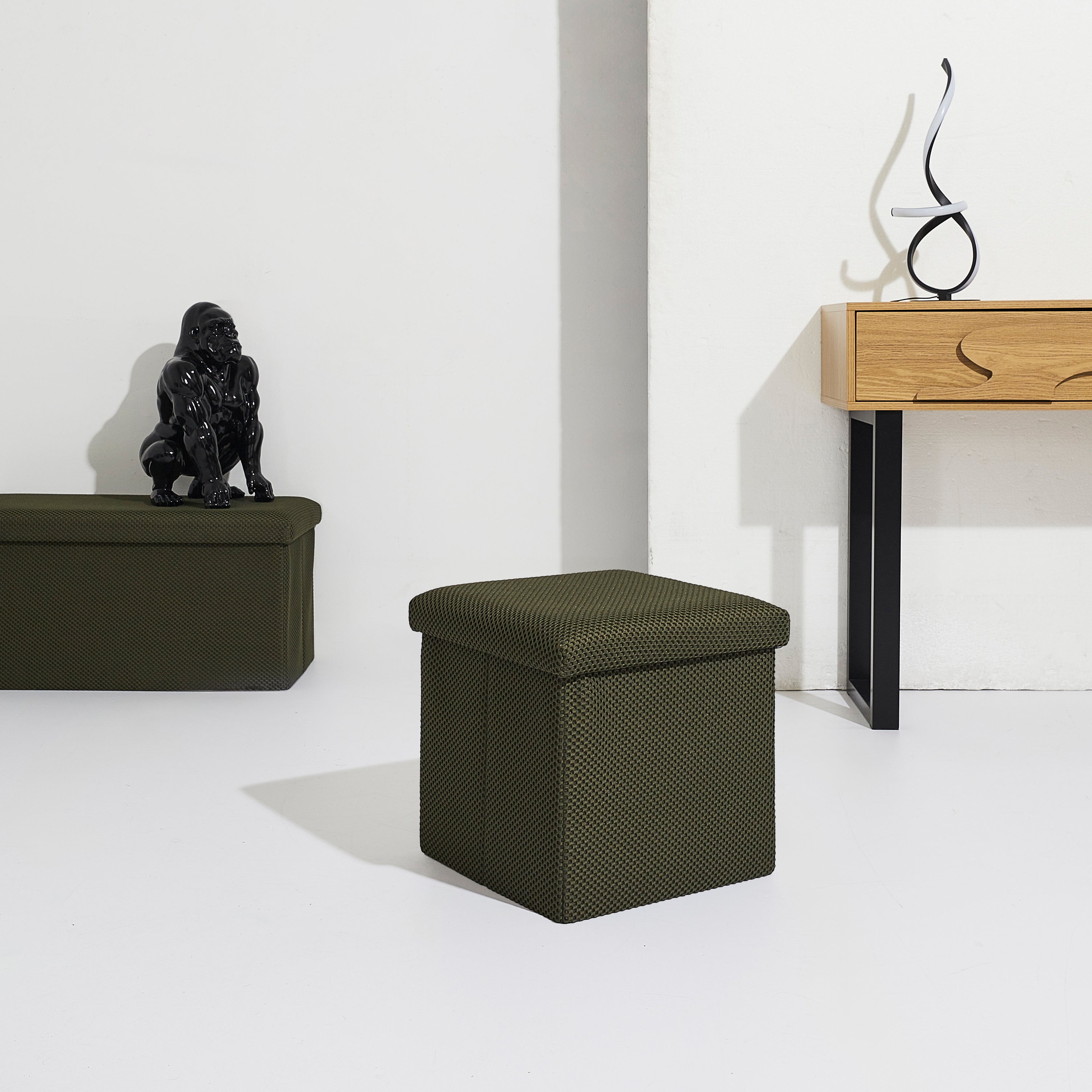 COFFRE POUF PLIABLE ATOME KAKI