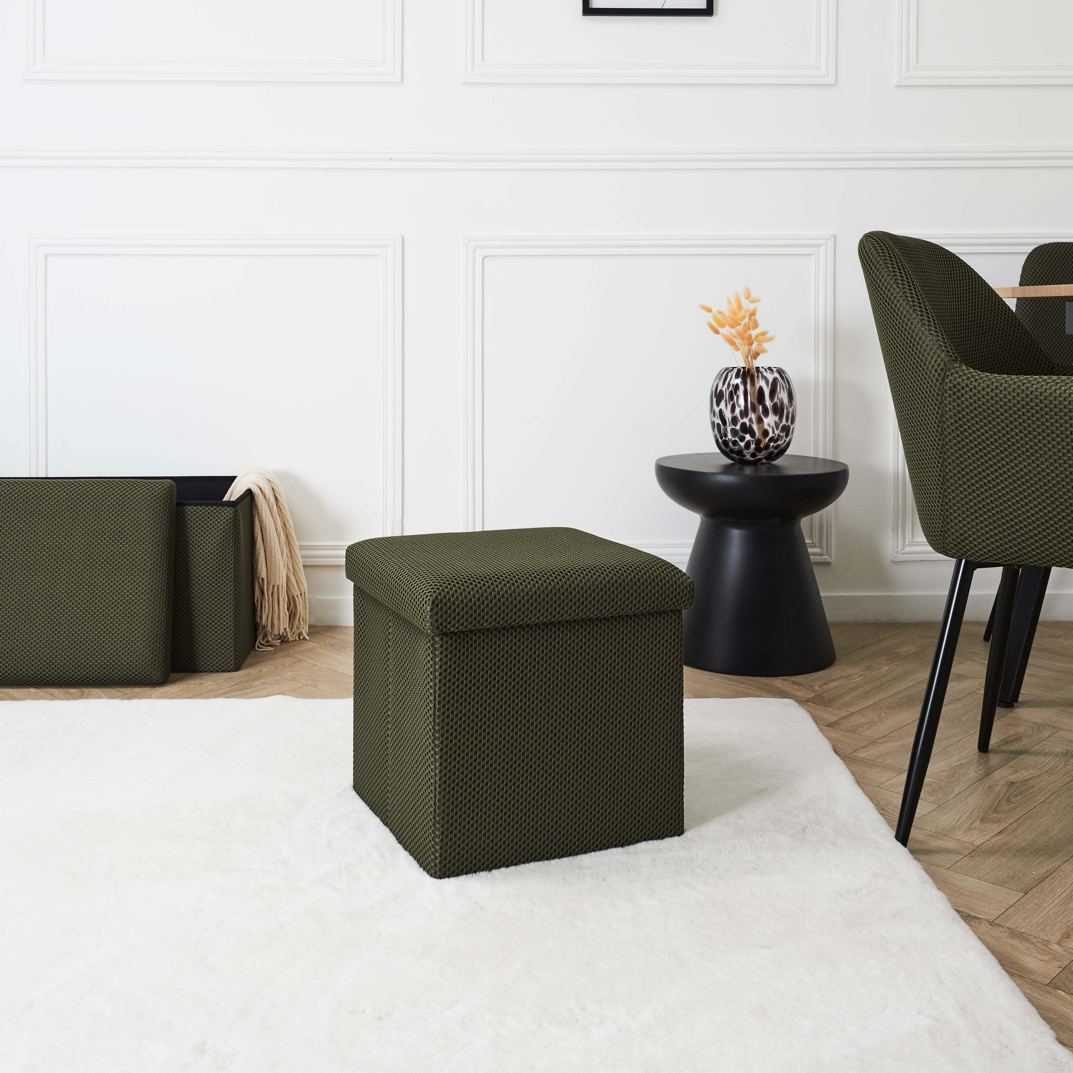 COFFRE POUF PLIABLE ATOME KAKI
