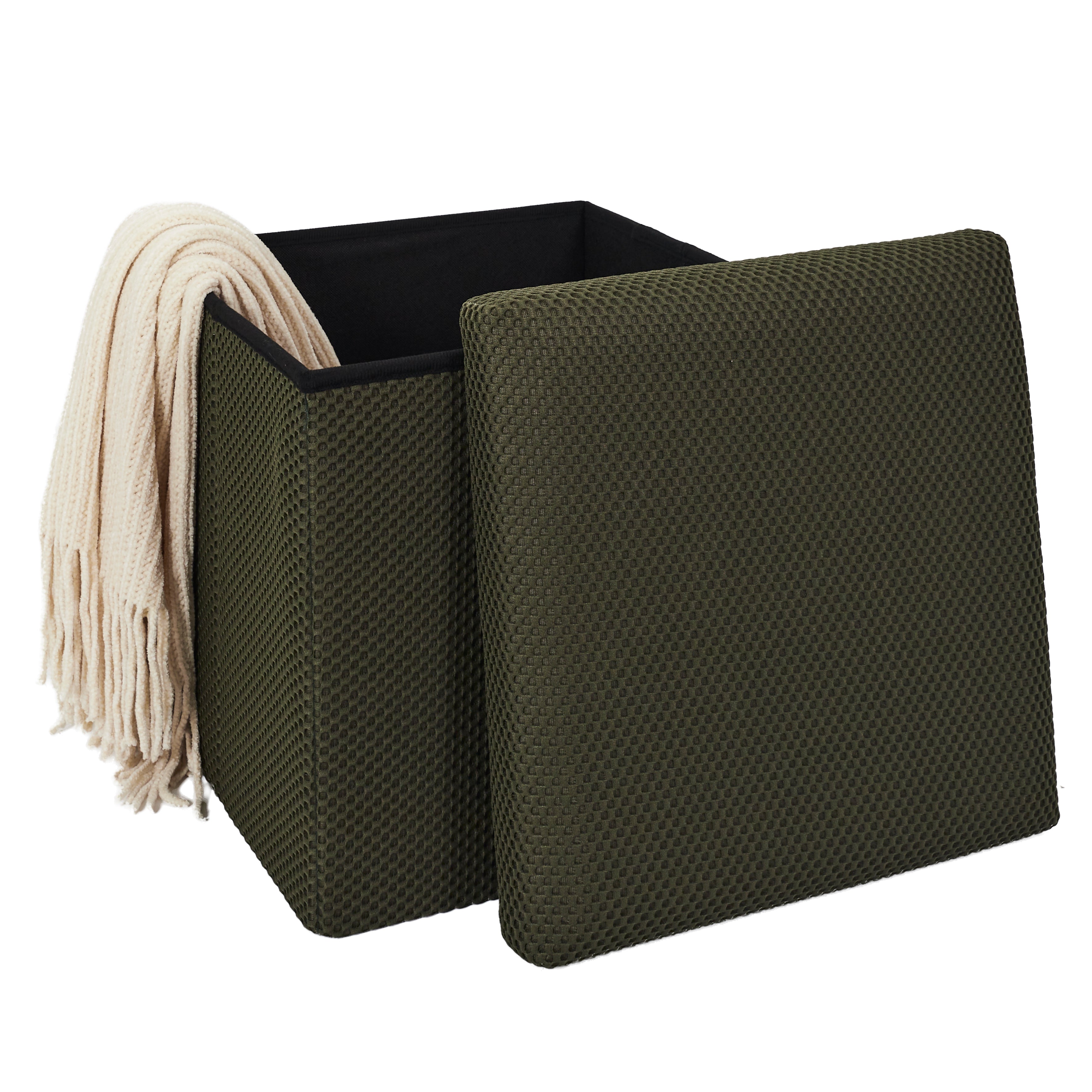 COFFRE POUF PLIABLE ATOME KAKI