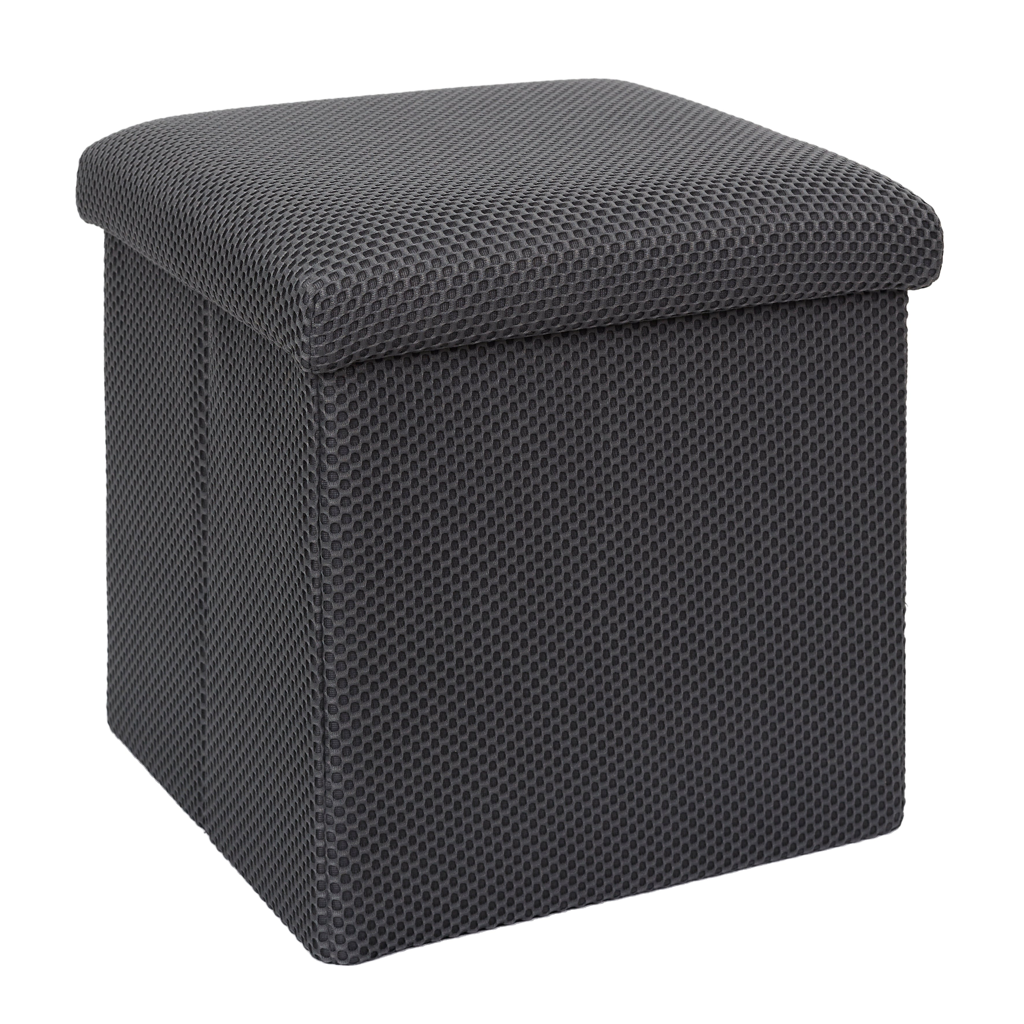 COFFRE POUF PLIABLE ATOME GRIS