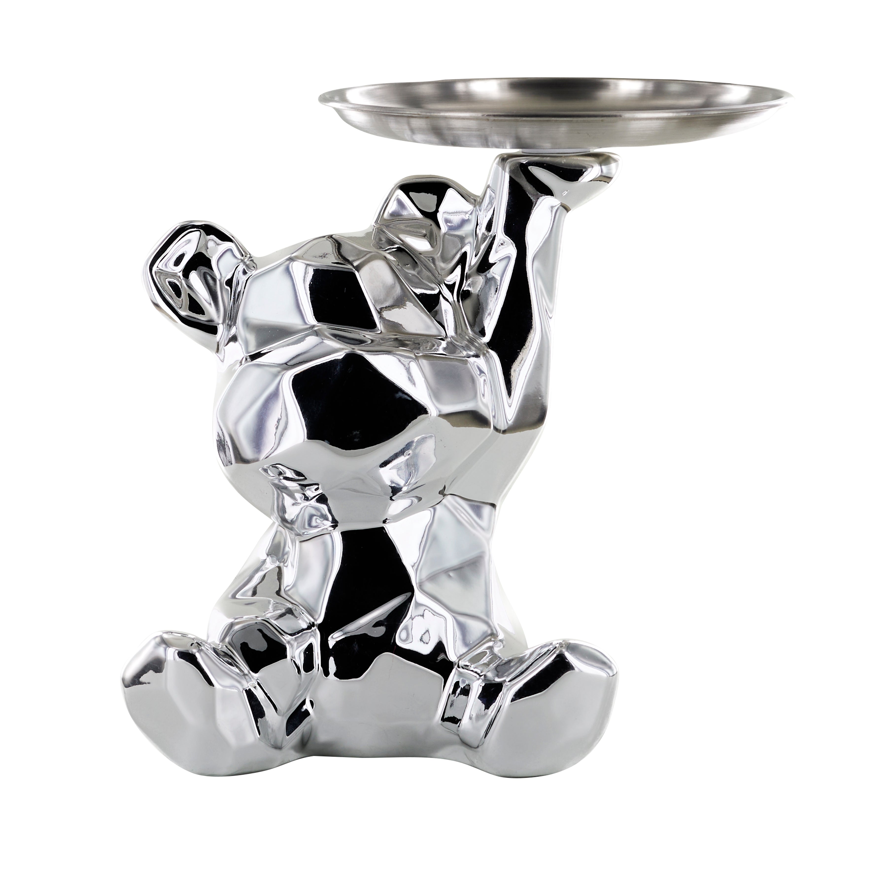 STATUE OURSON VIDE POCHE ARGENT H12CM