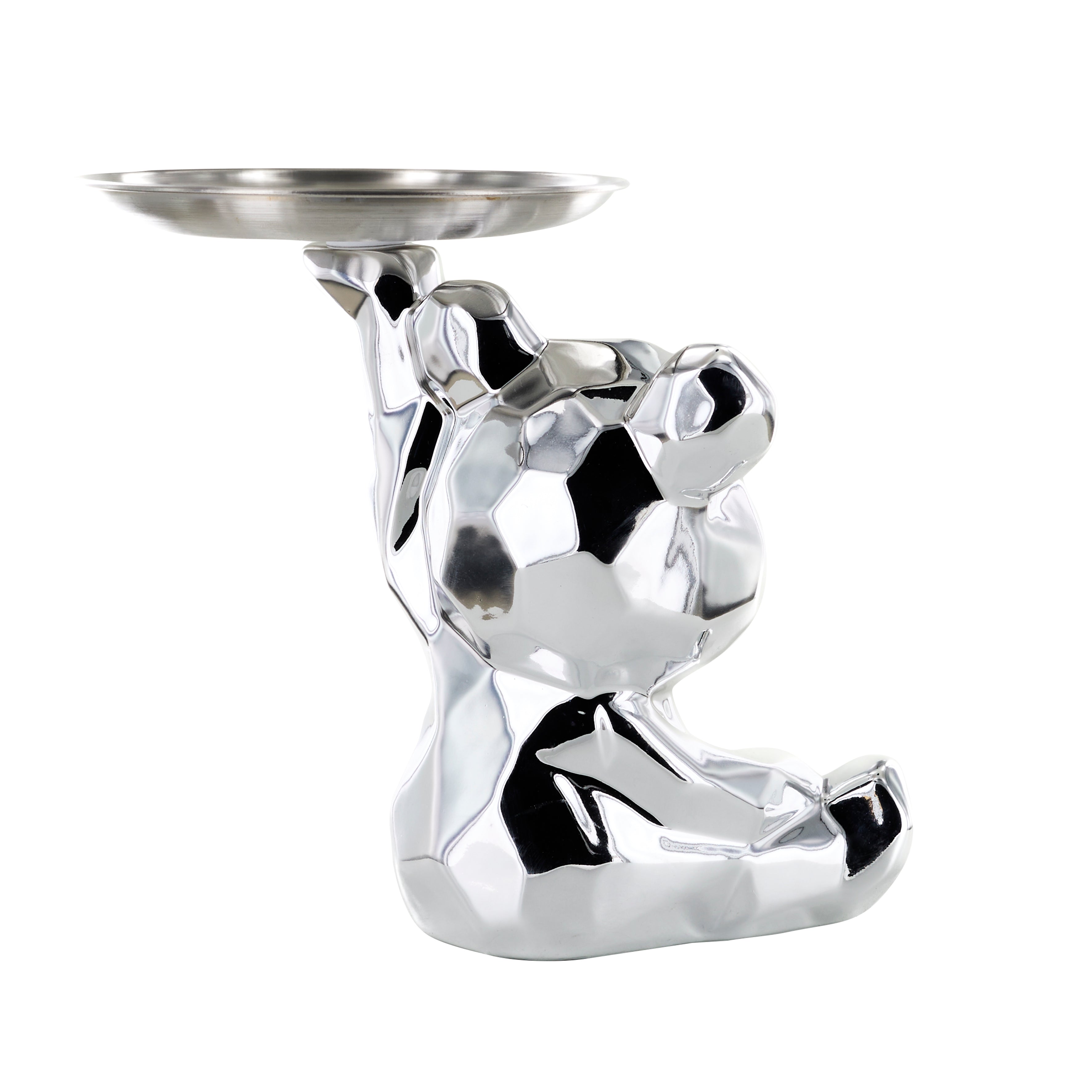 STATUE OURSON VIDE POCHE ARGENT H12CM