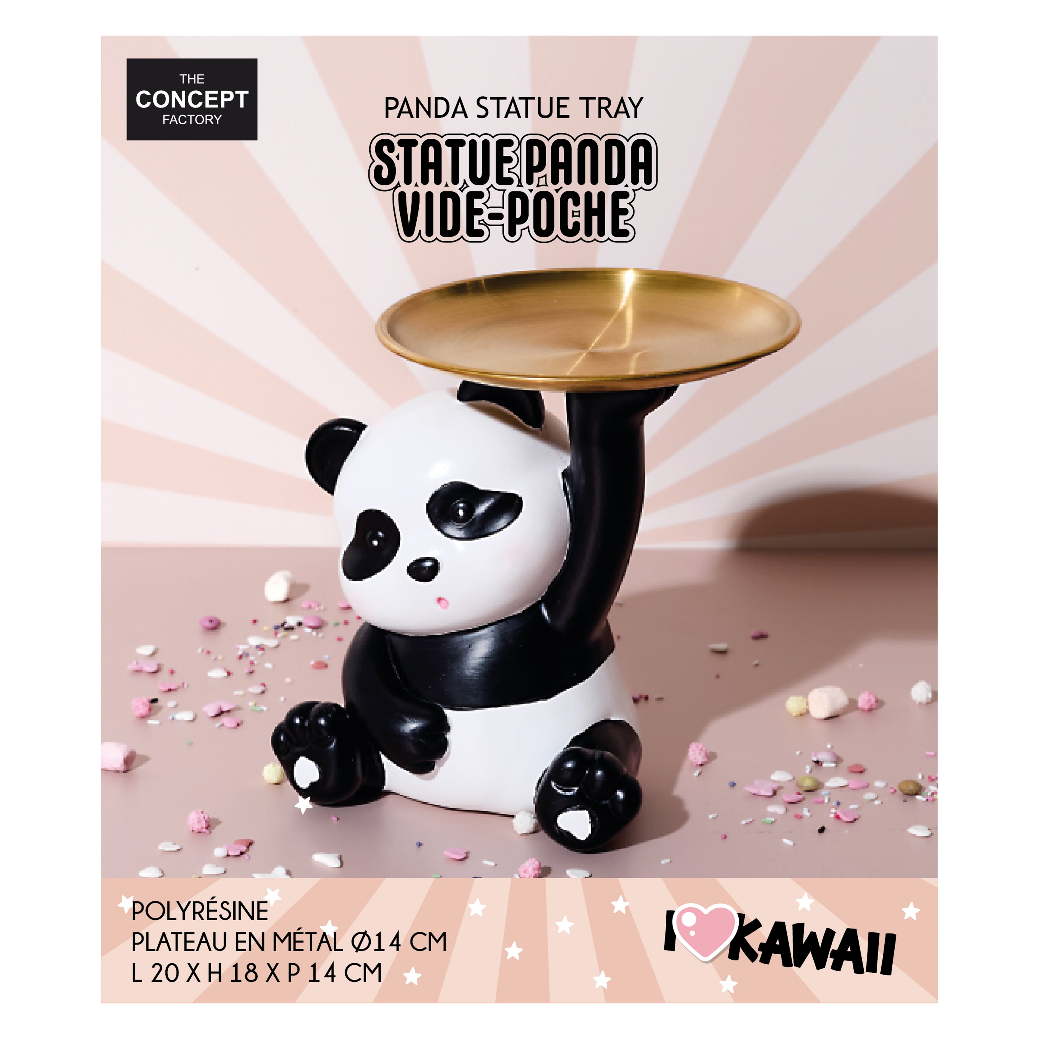 STATUE PANDA VIDE POCHE H18CM KAWAII