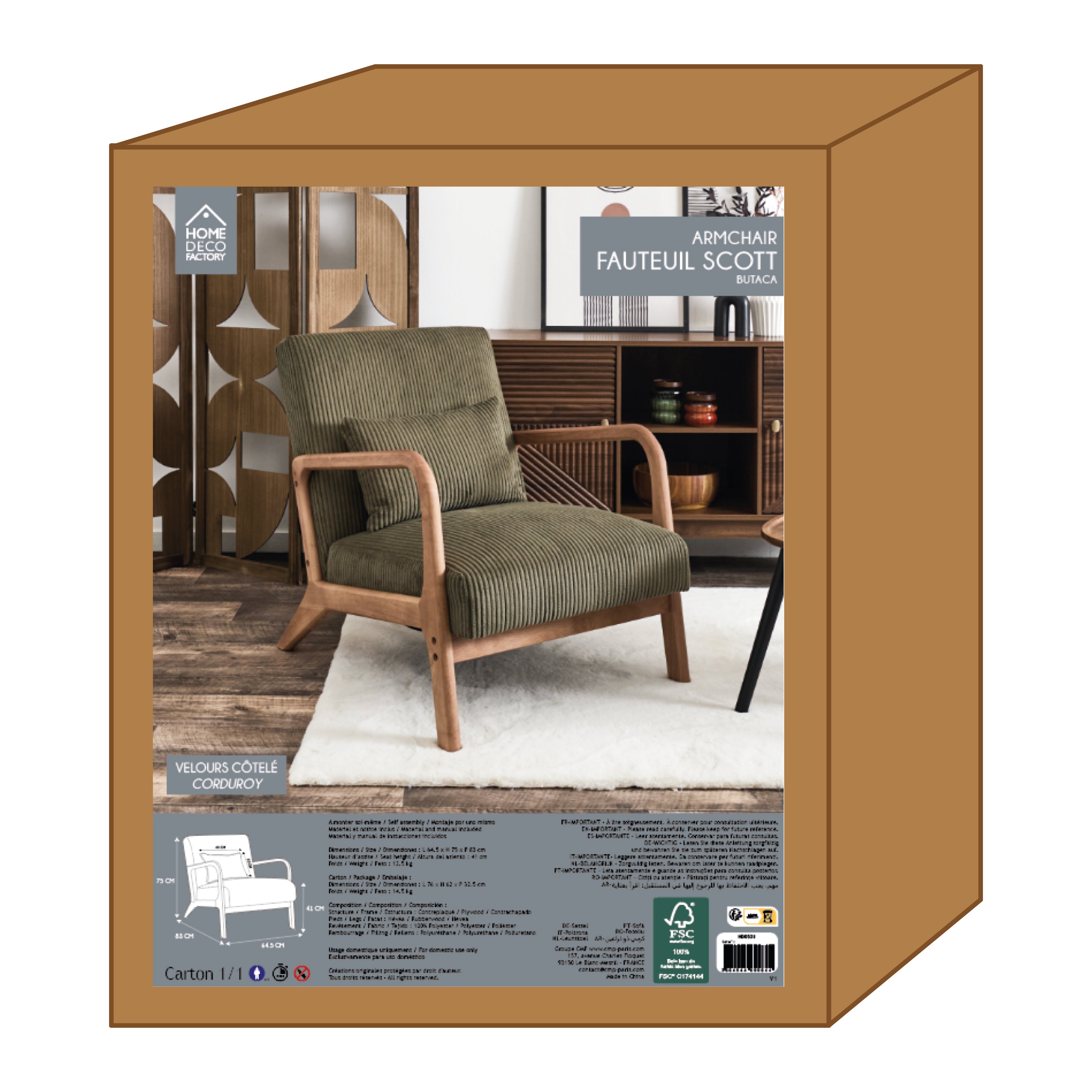 FAUTEUIL SALON COTELE SCOTT VERT