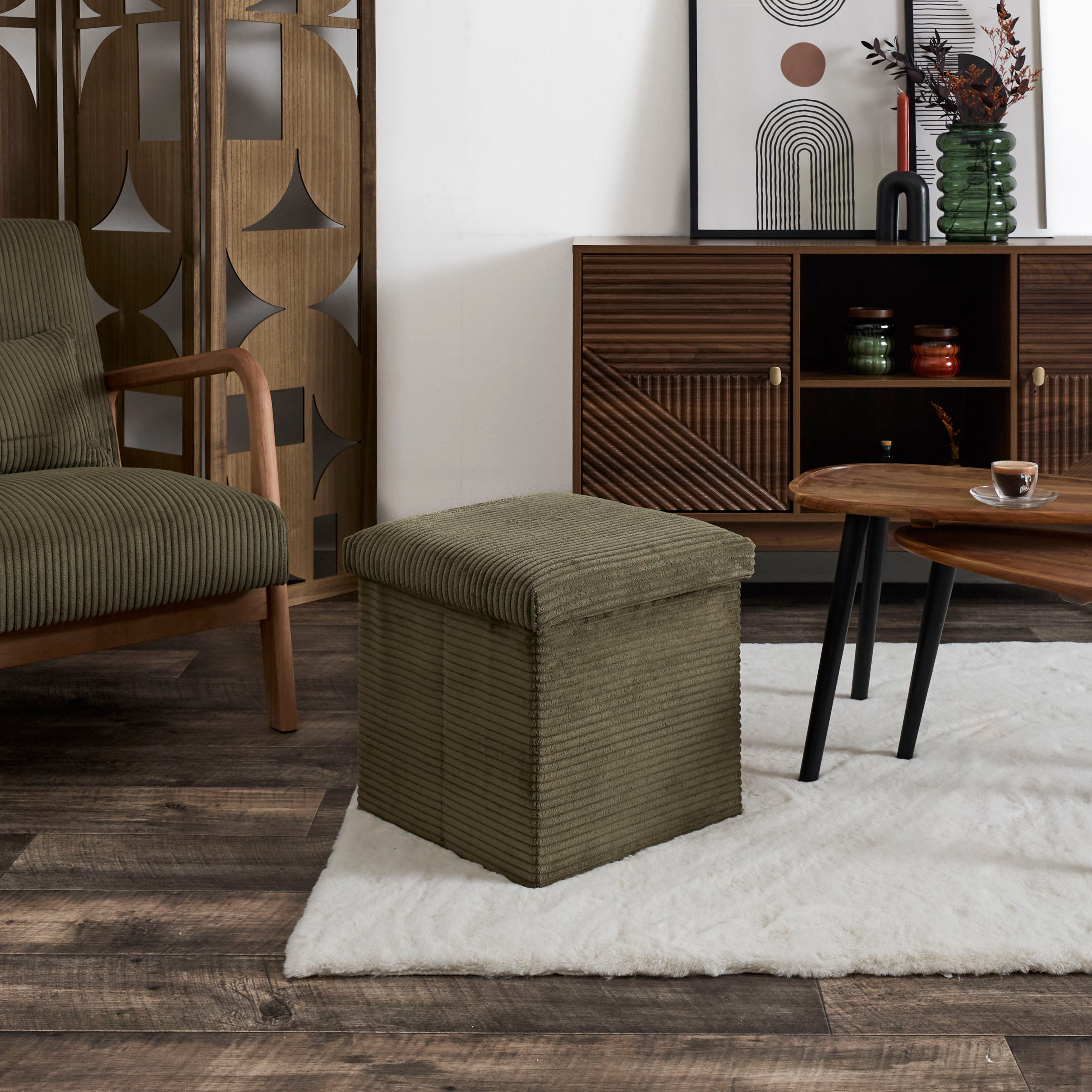 COFFRE POUF PLIABLE COTELE SCOTT VERT