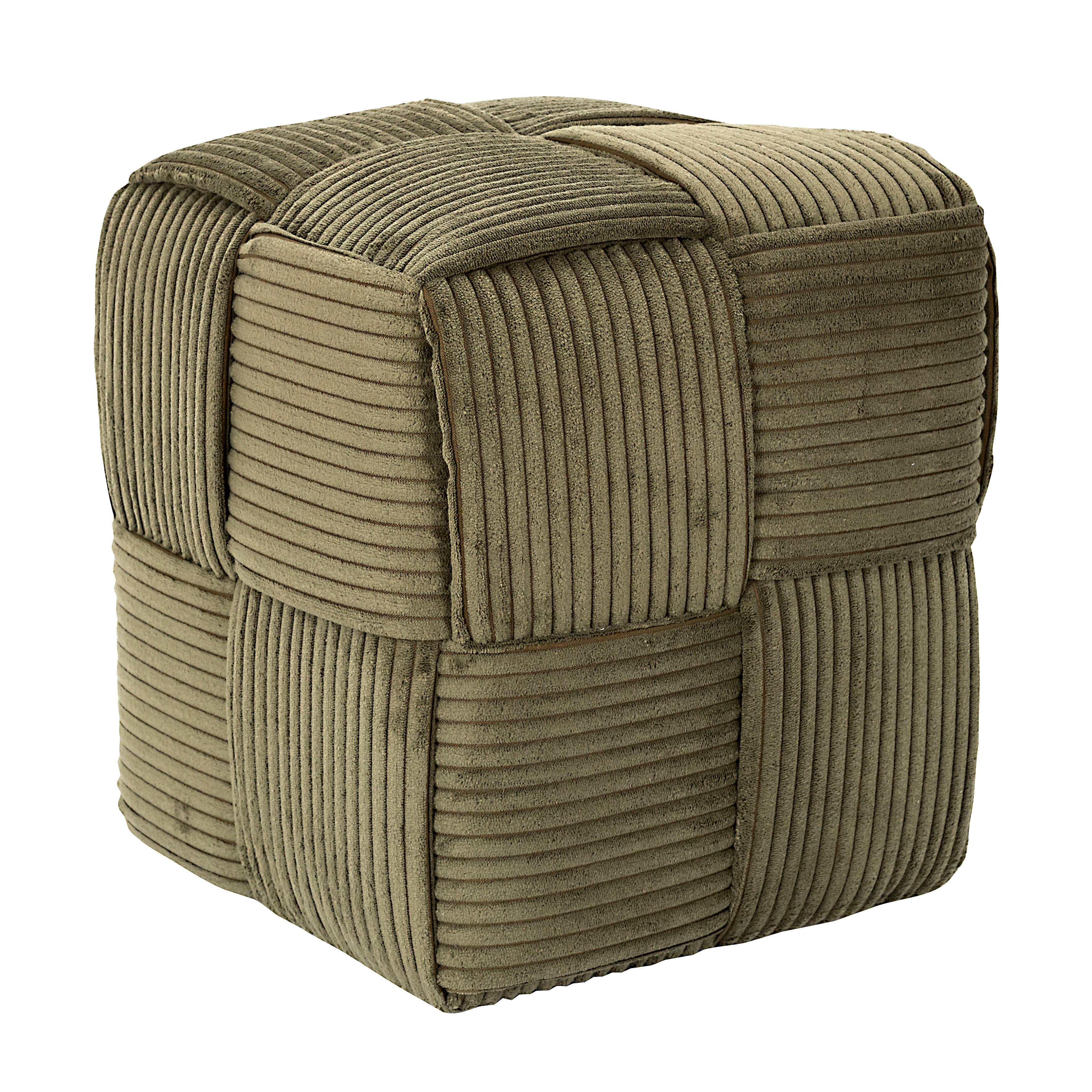 POUF COTELE TRESSE SCOTT VERT