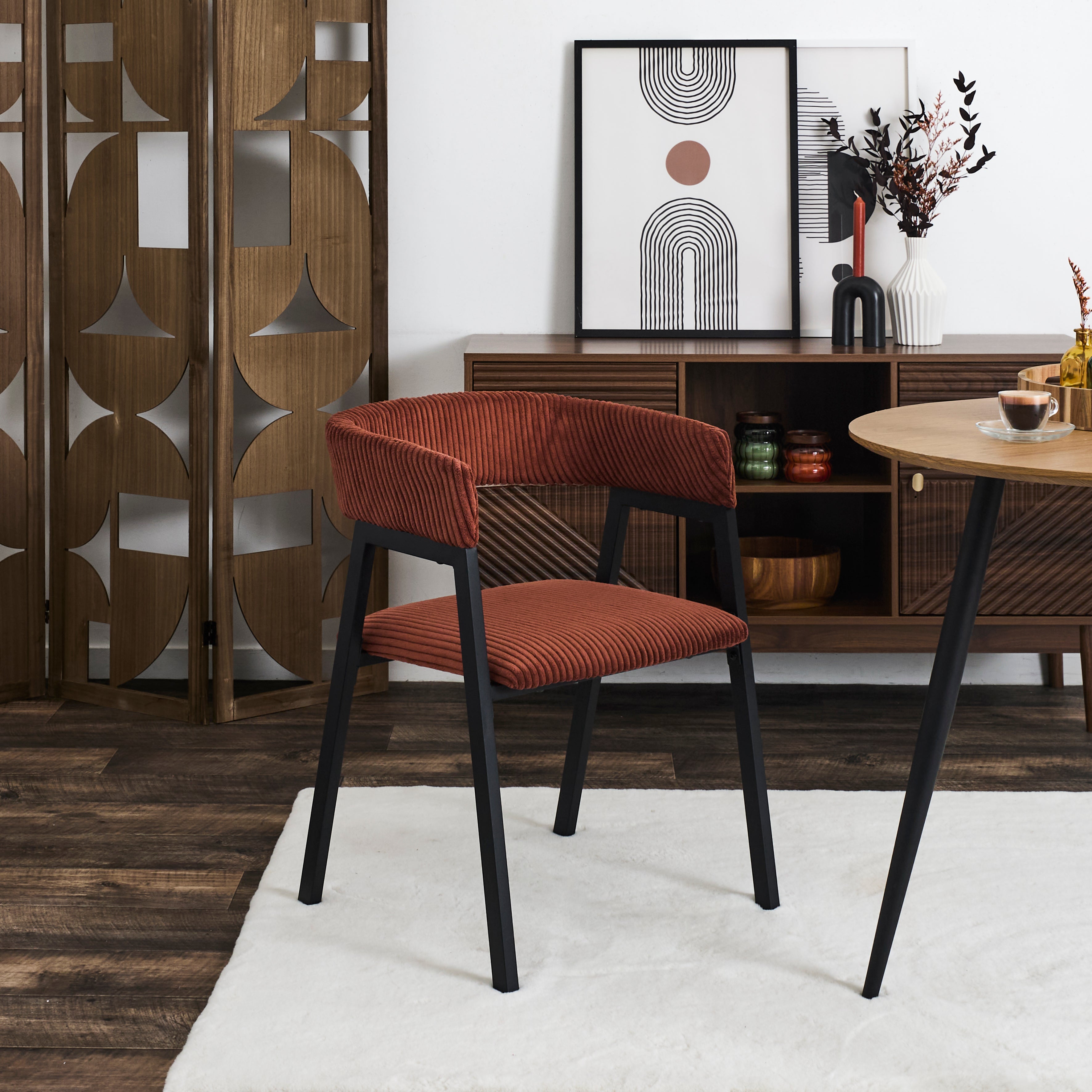 FAUTEUIL DESIGN COTELE SCOTT TERRACOTTA - LOT DE 2