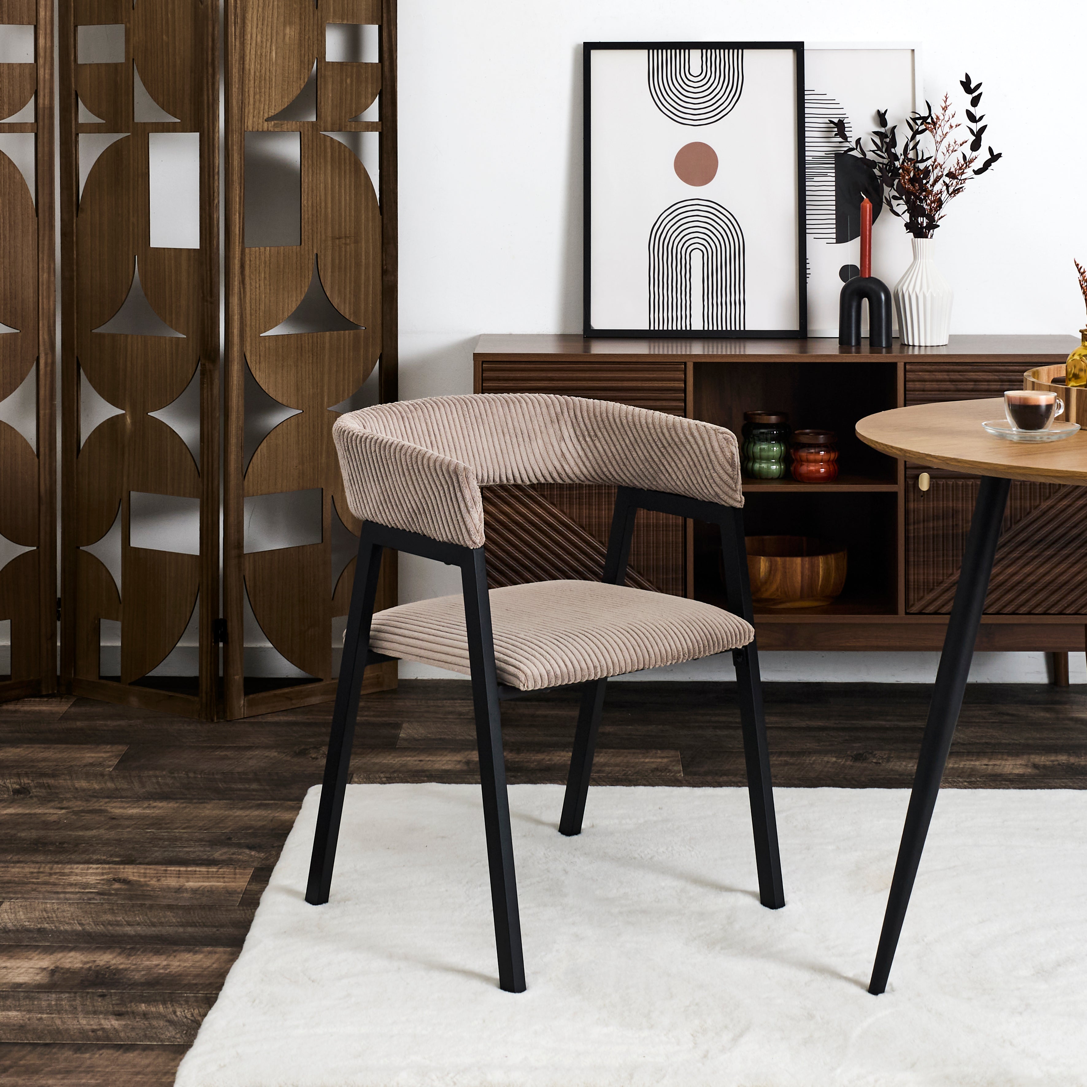 FAUTEUIL DESIGN COTELE SCOTT TAUPE - LOT DE 2