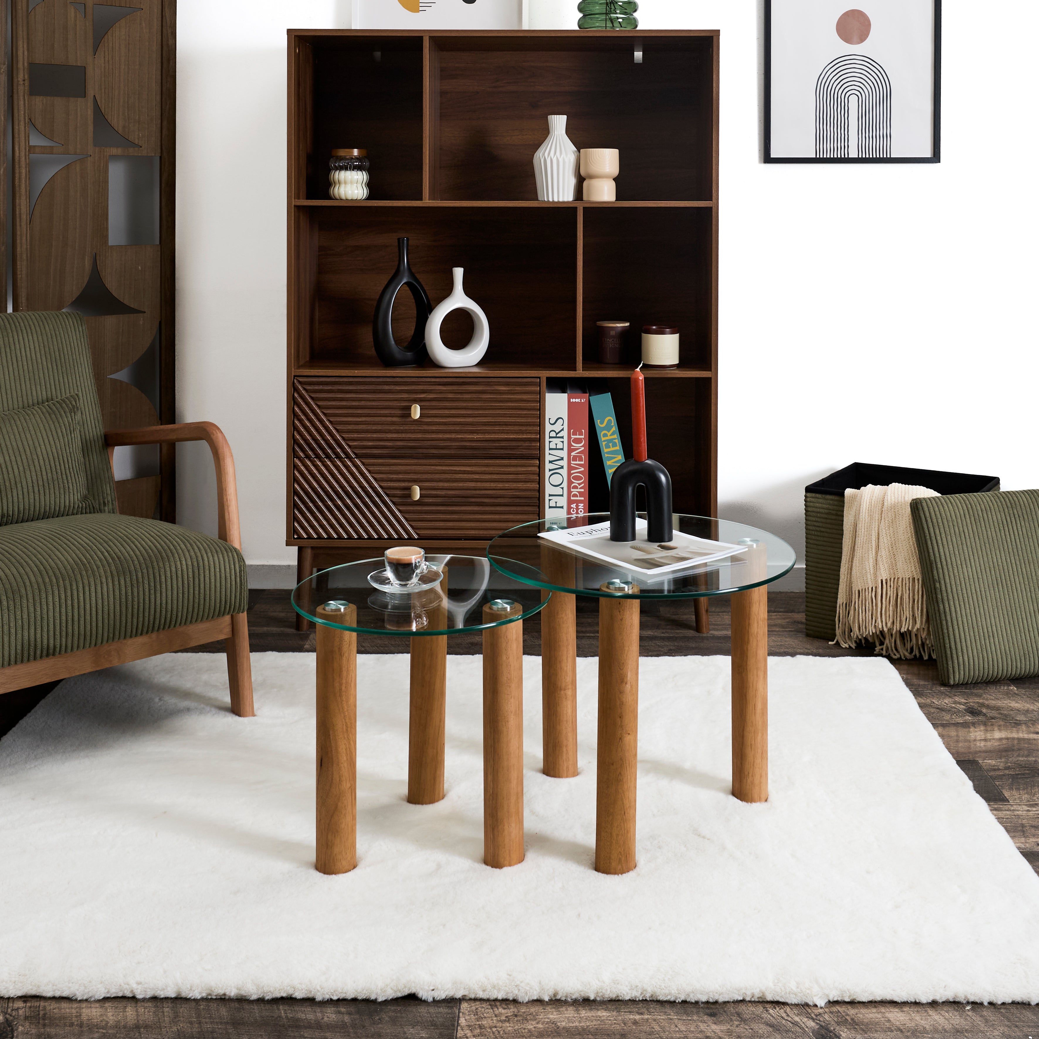 TABLE GIGOGNE VERRE TREMPE ROND CLARA X2