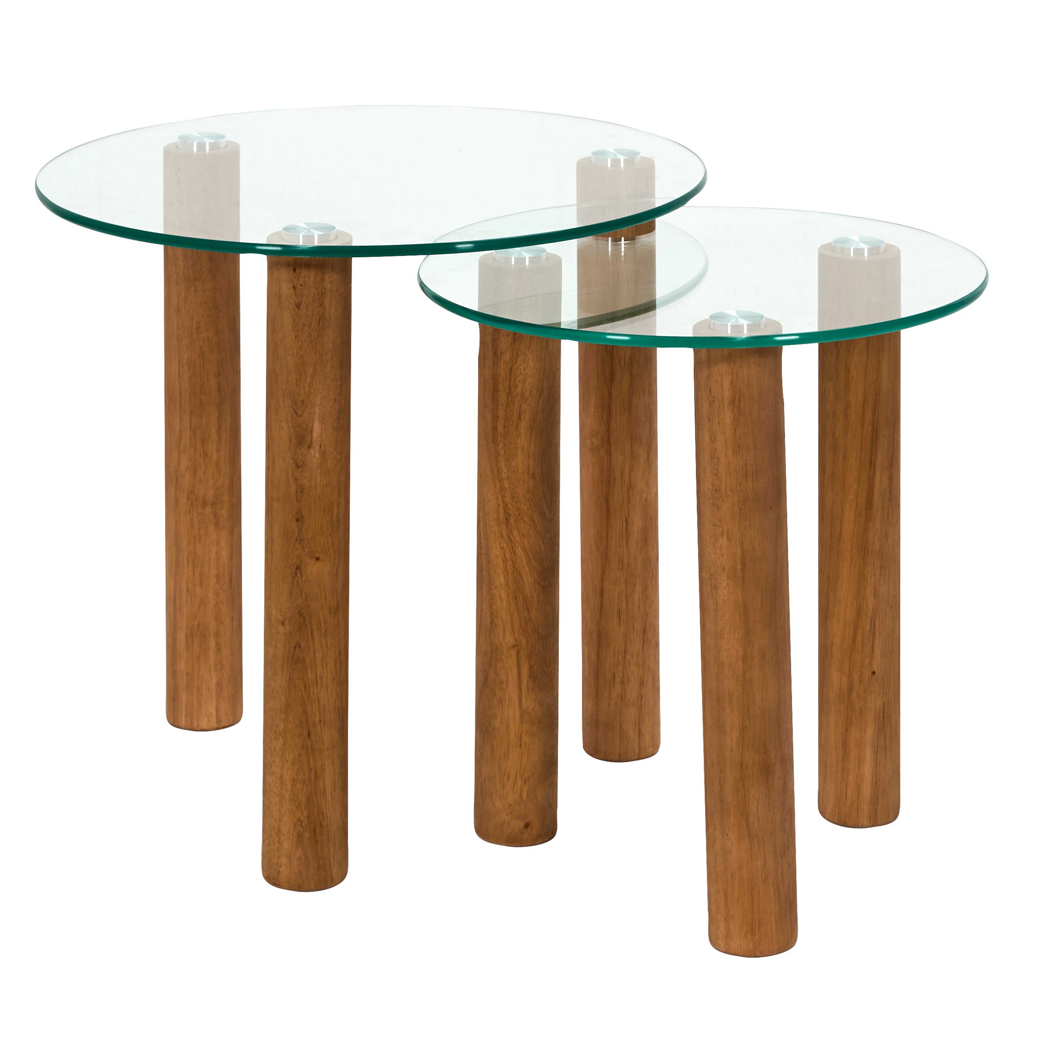 TABLE GIGOGNE VERRE TREMPE ROND CLARA X2