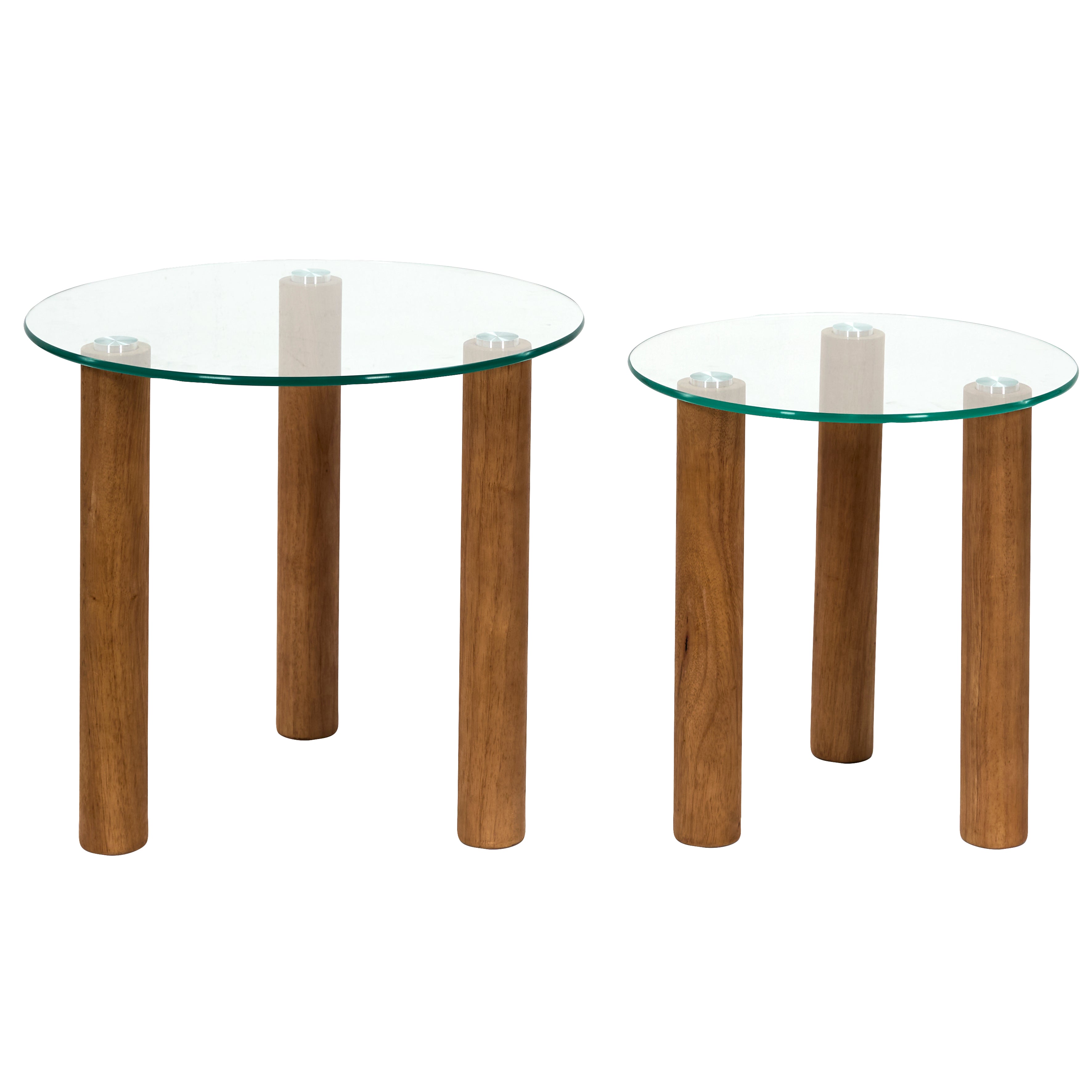 TABLE GIGOGNE VERRE TREMPE ROND CLARA X2