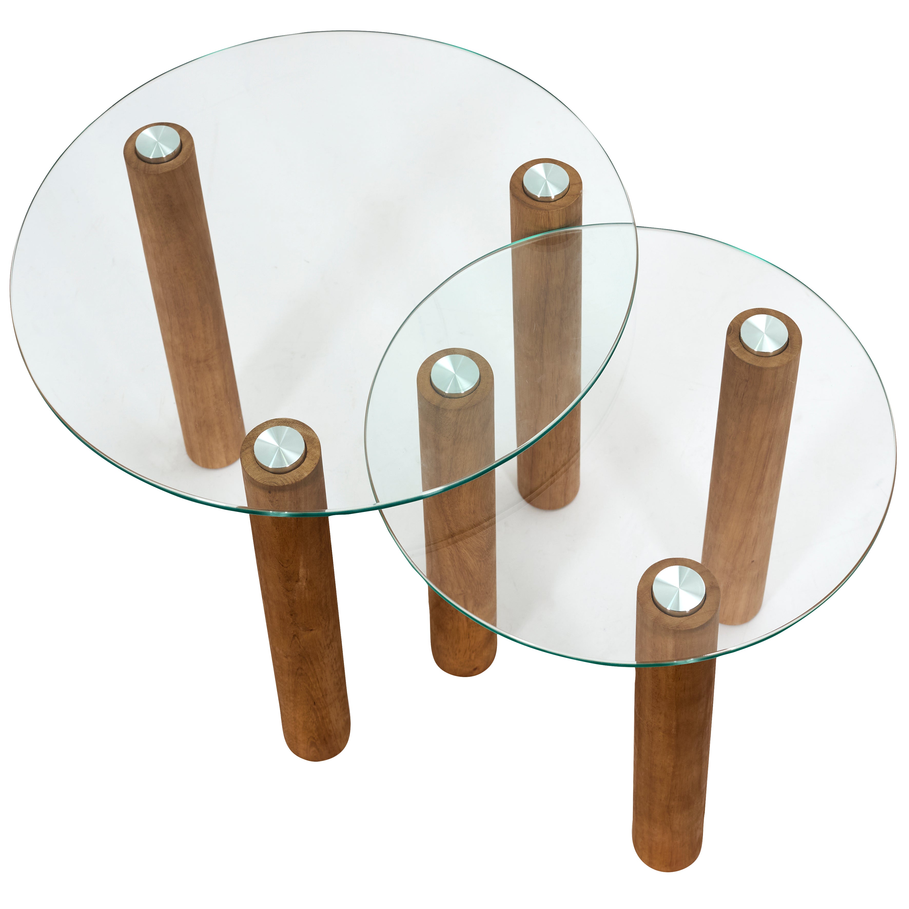 TABLE GIGOGNE VERRE TREMPE ROND CLARA X2