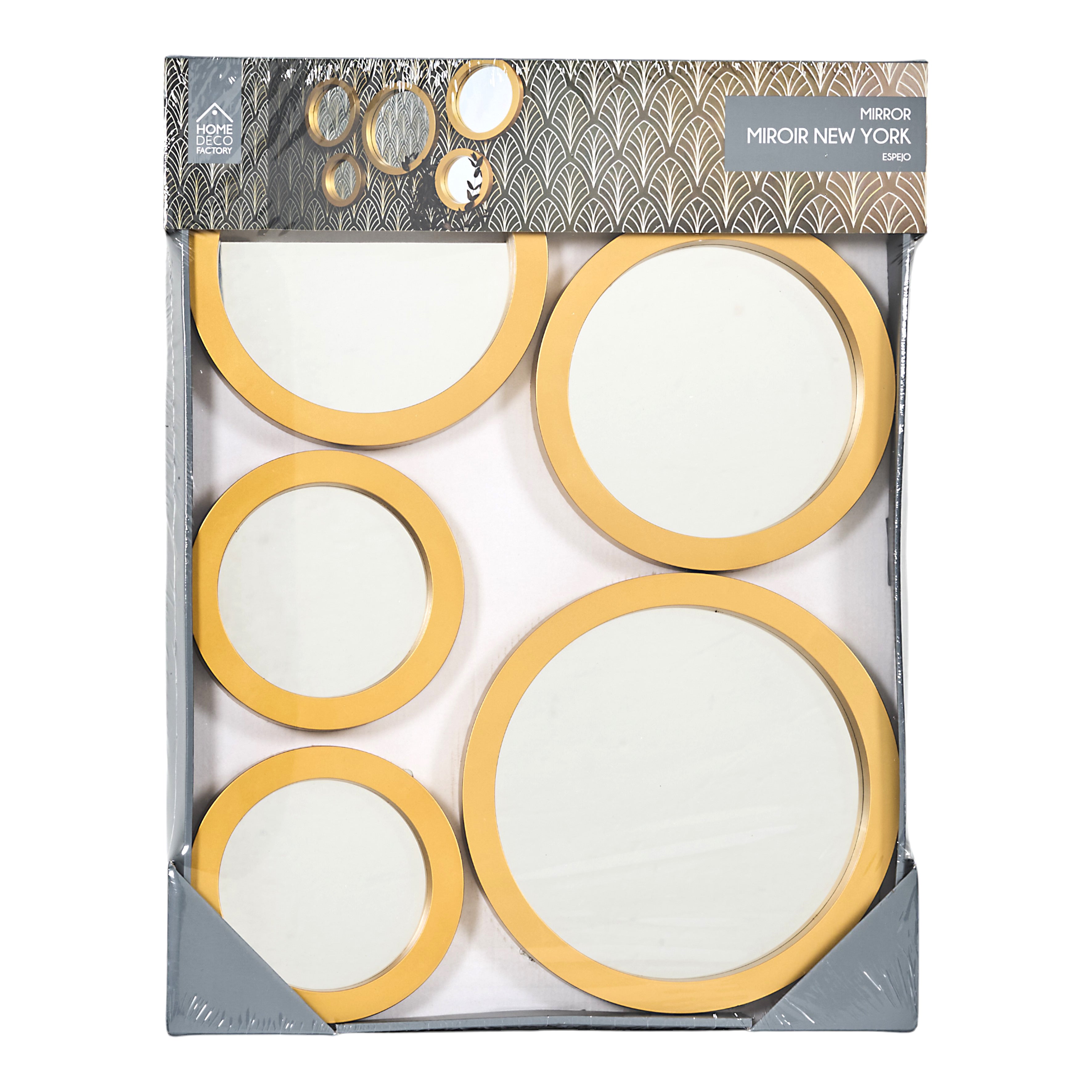MIROIR ROND X5 DORE