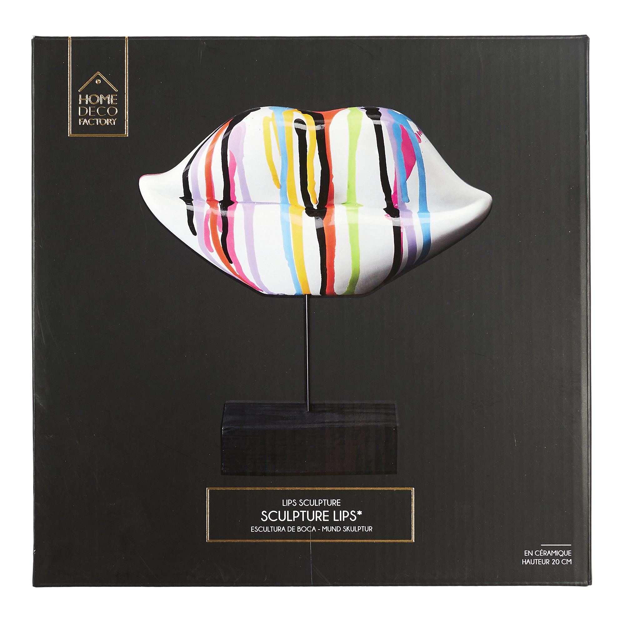 DECO A POSER BOUCHE MULTICOLORE H20CM