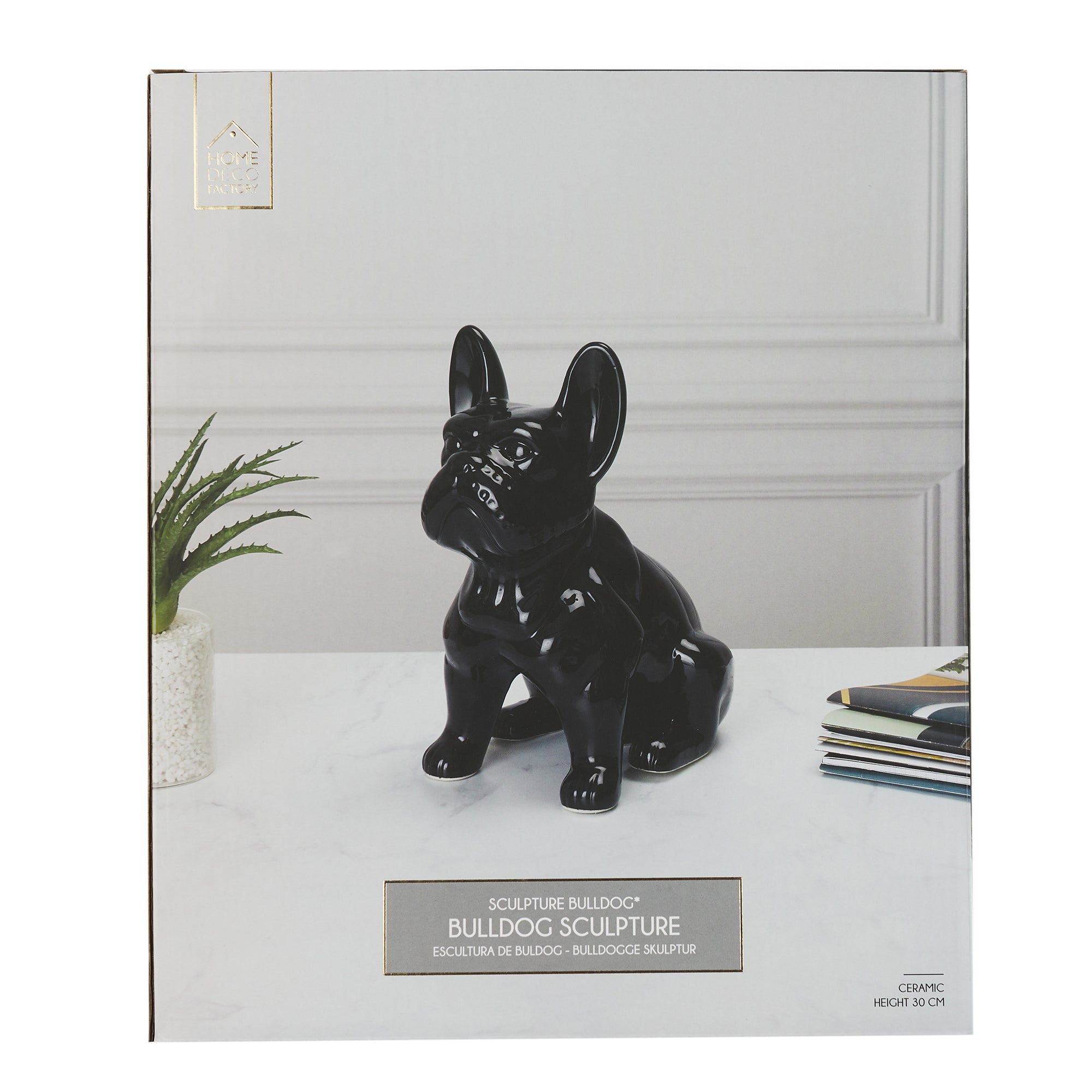 BULLDOG CERAMIQUE NOIR 30CM