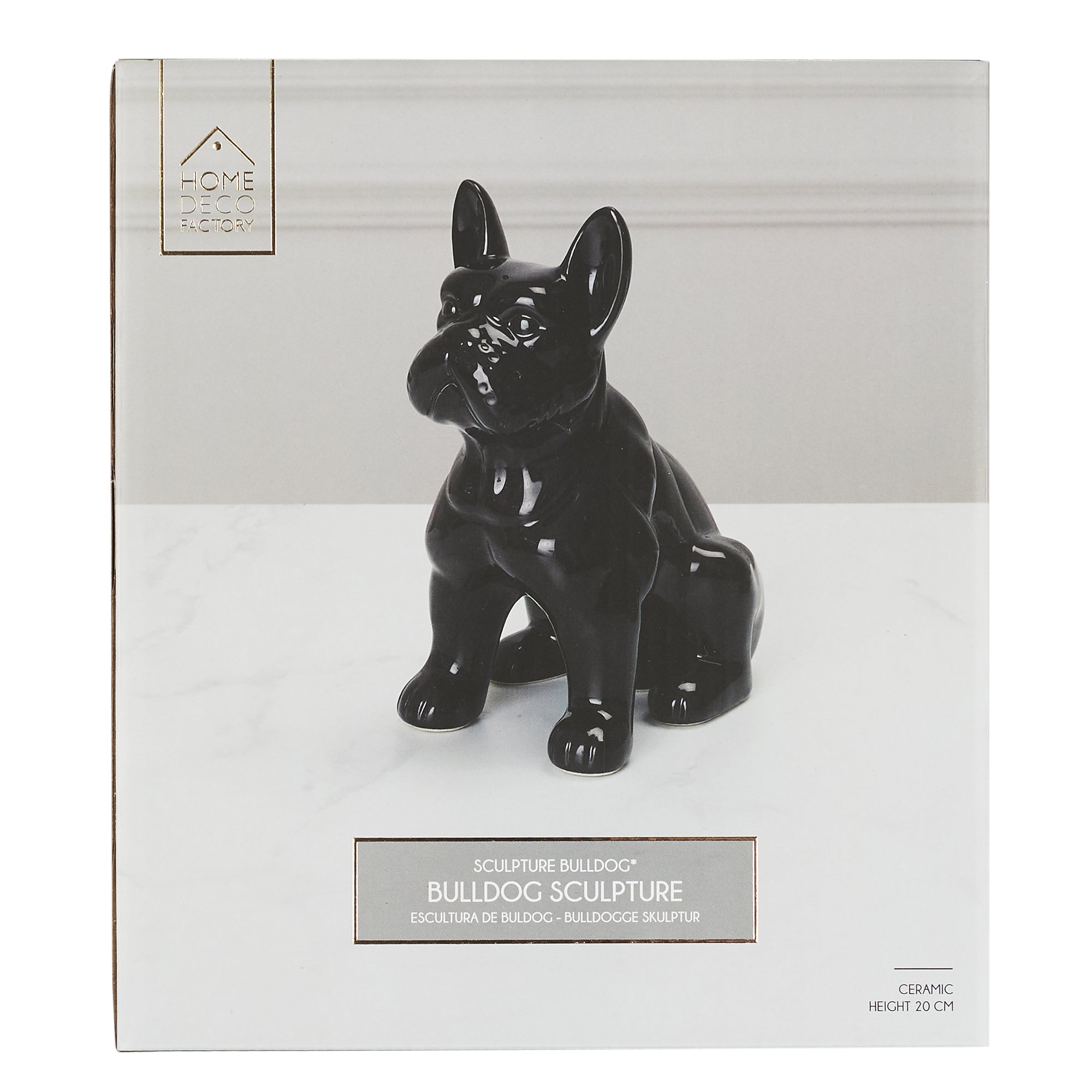 BULLDOG CERAMIQUE NOIR 20CM
