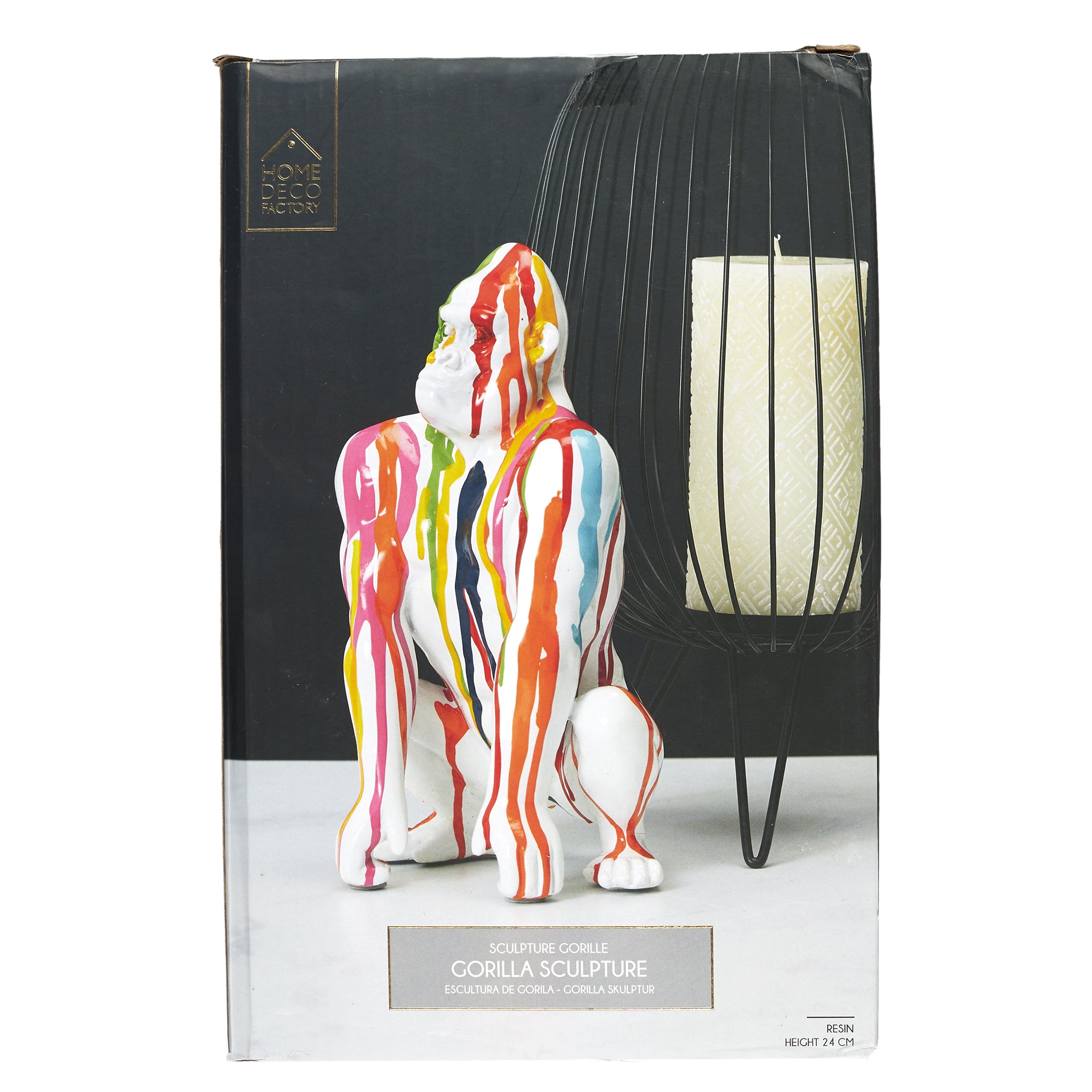 GORILLE DECO BLANC RAINBOW 24CM