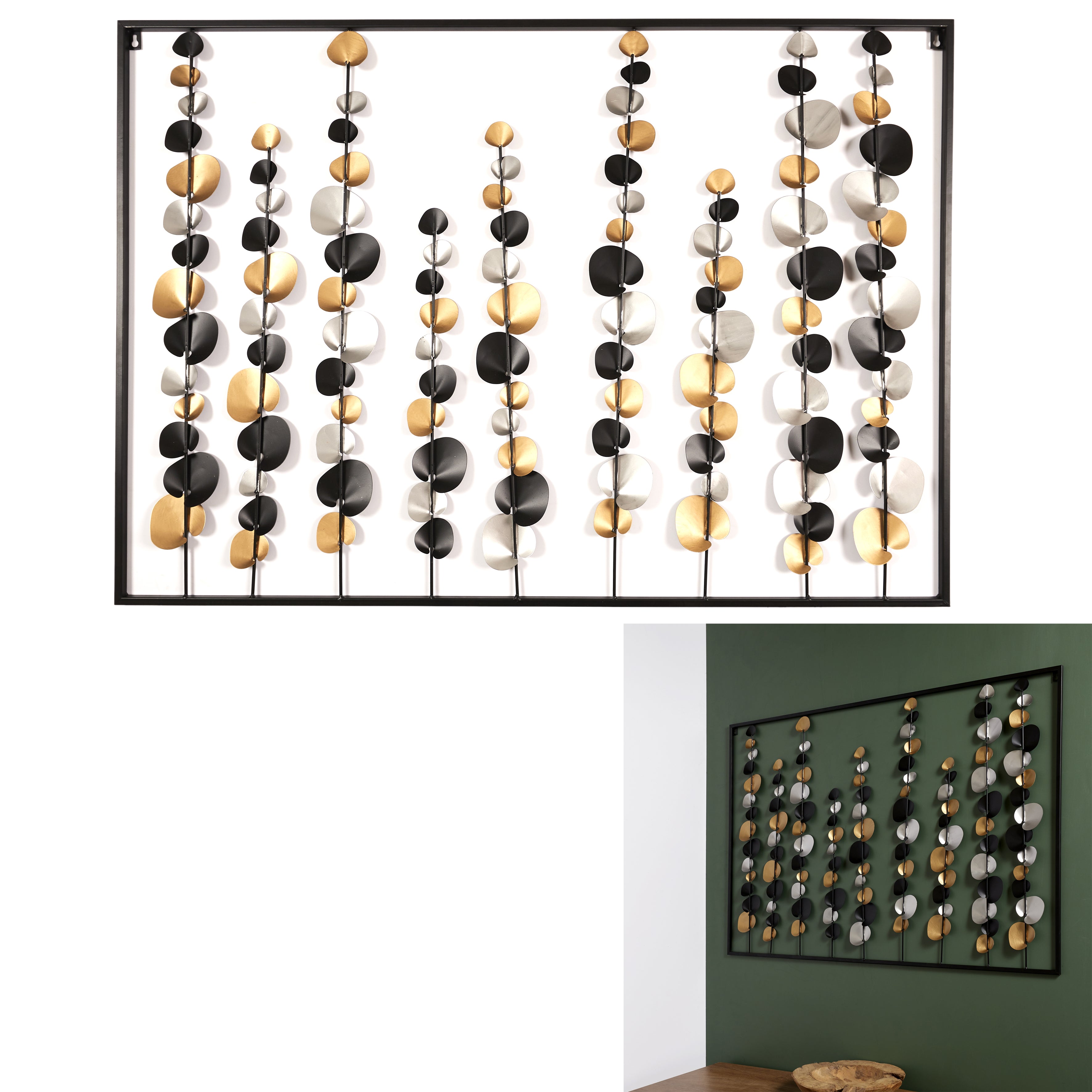 DECORATION MURALE METAL FLEURI 100X70CM
