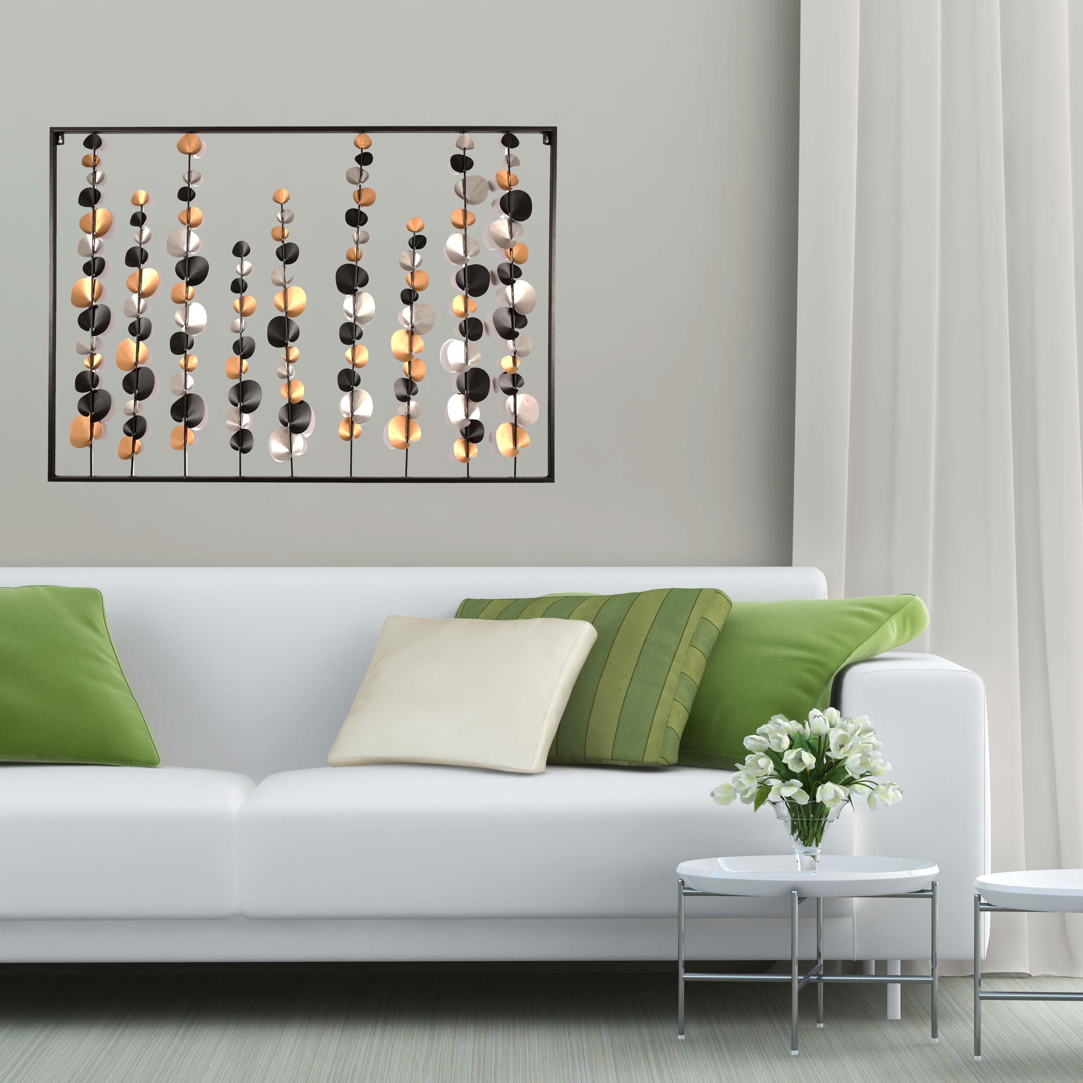 DECORATION MURALE METAL FLEURI 100X70CM