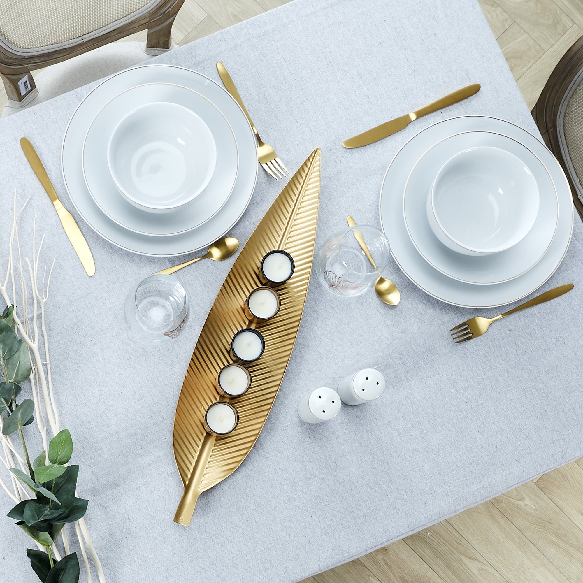 VIDE POCHE METAL FEUILLE DORE