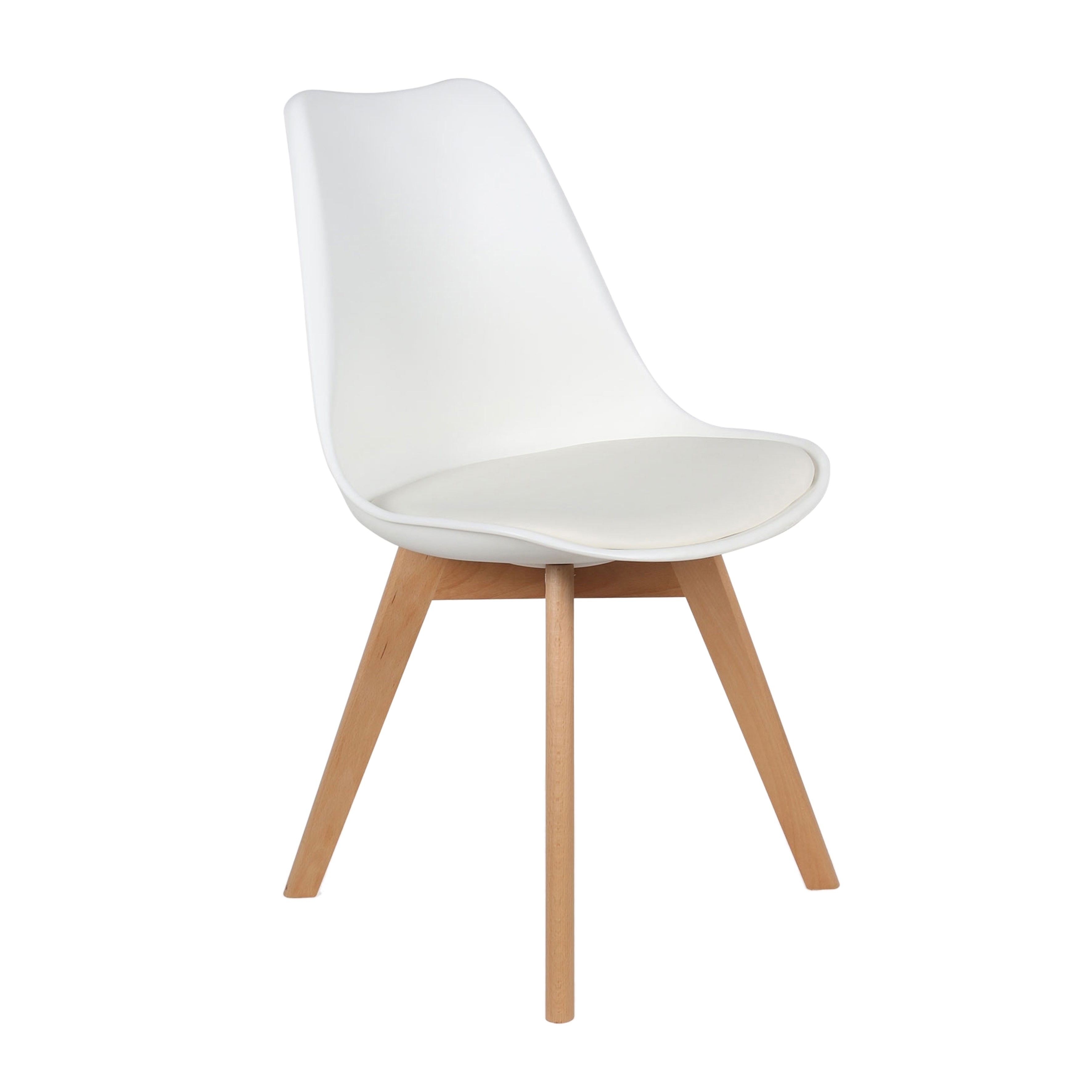 CHAISE SCANDINAVE COQUE PP REMBOURREE BLANC - LOT DE 4