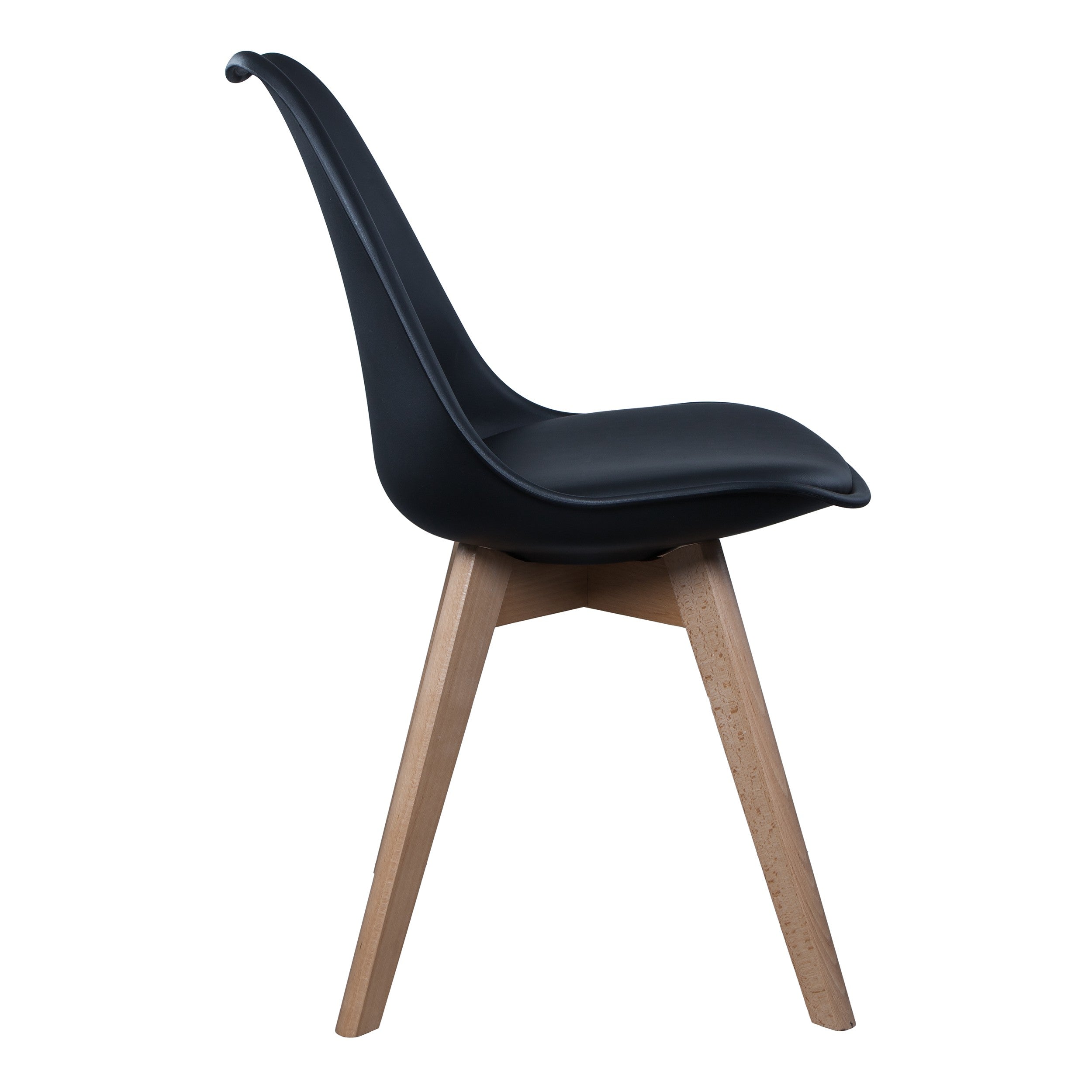 CHAISE SCANDINAVE COQUE PP REMBOURREE NOIRE - LOT DE 4