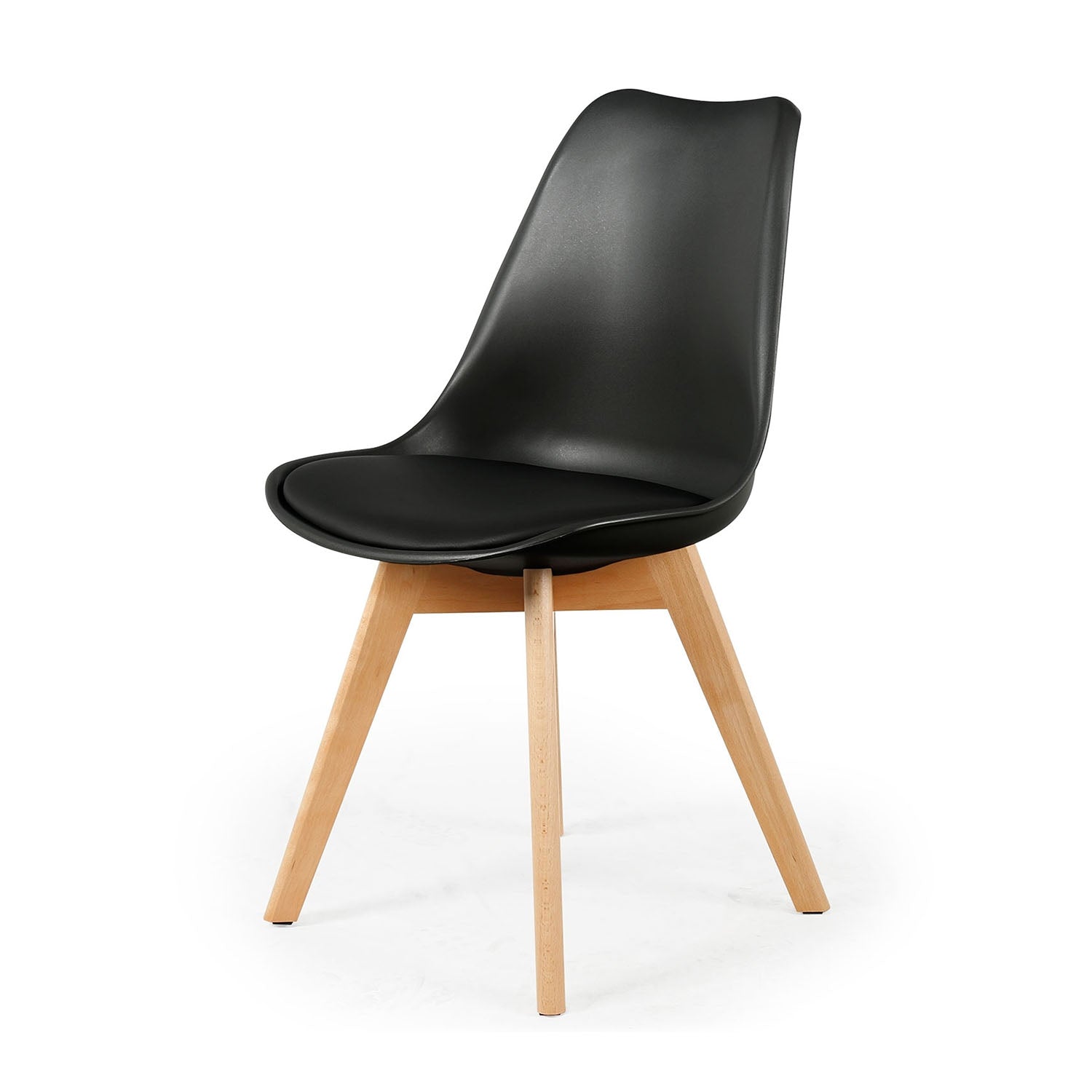 CHAISE SCANDINAVE COQUE PP REMBOURREE NOIRE - LOT DE 4