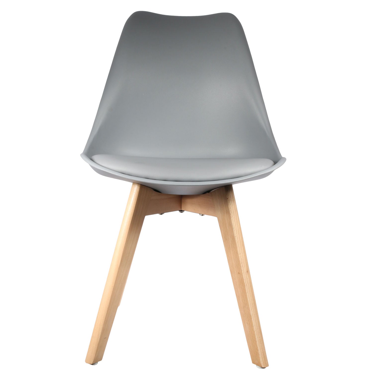 CHAISE SCANDINAVE COQUE PP REMBOURREE GRIS - LOT DE 4