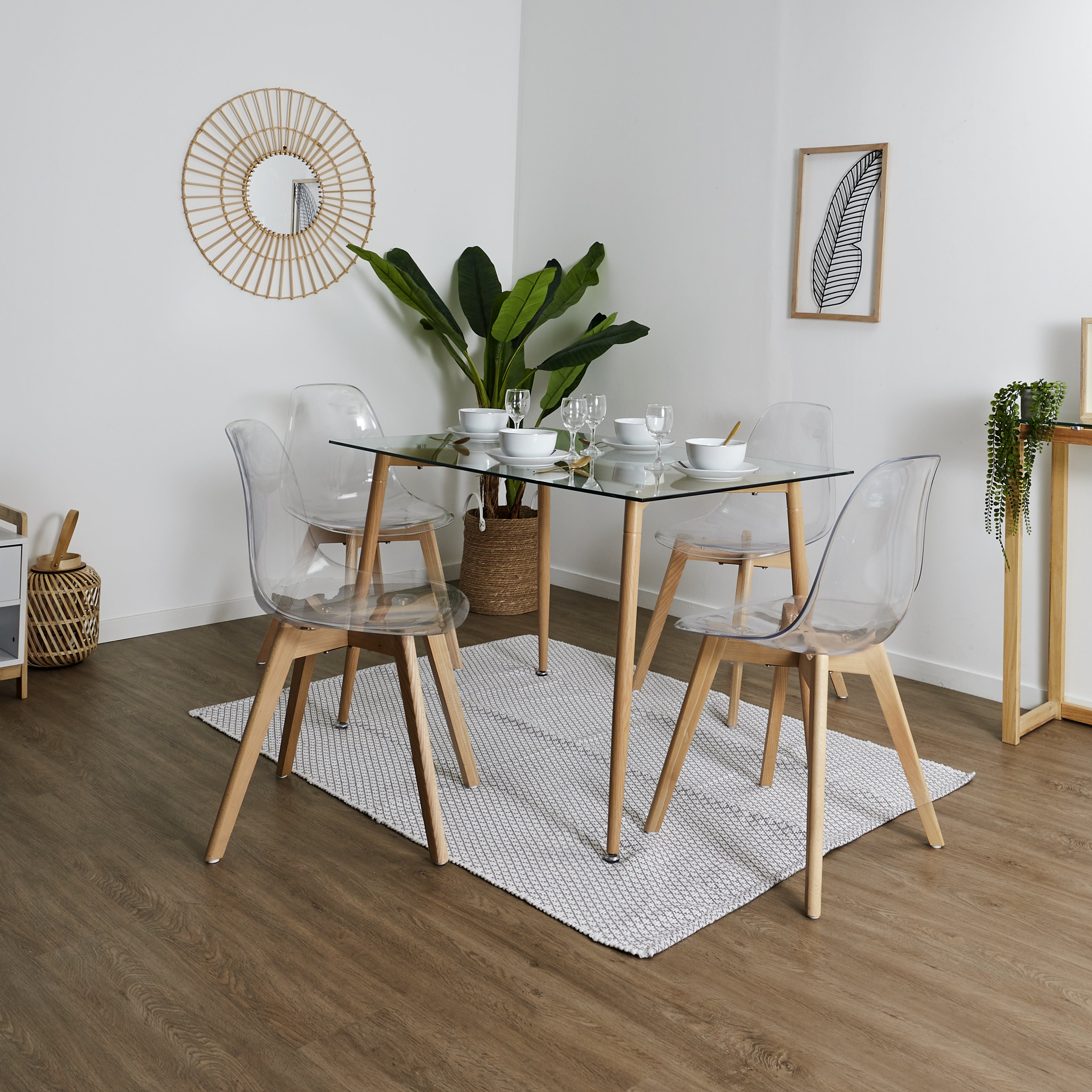 CHAISE SCANDINAVE TRANSPARENTE - LOT DE 2