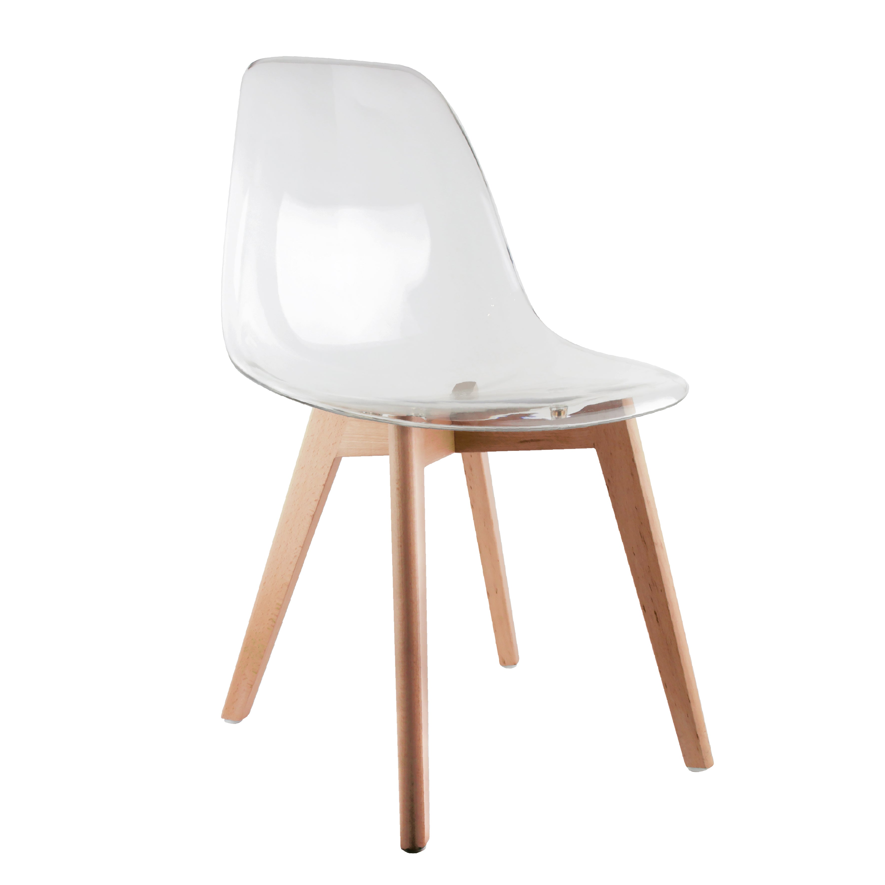 CHAISE SCANDINAVE TRANSPARENTE - LOT DE 2