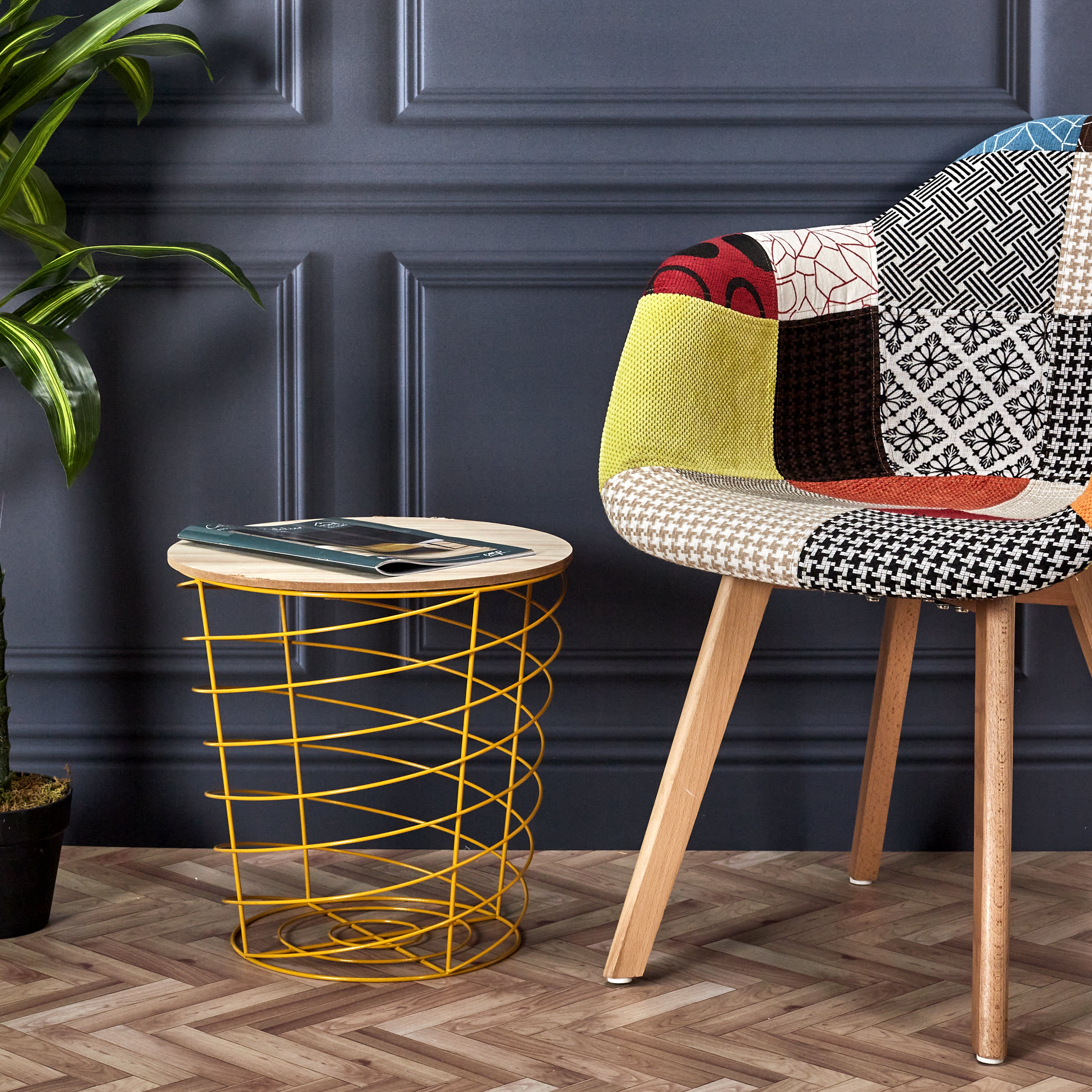 FAUTEUIL SCANDINAVE PATCHWORK - LOT DE 2