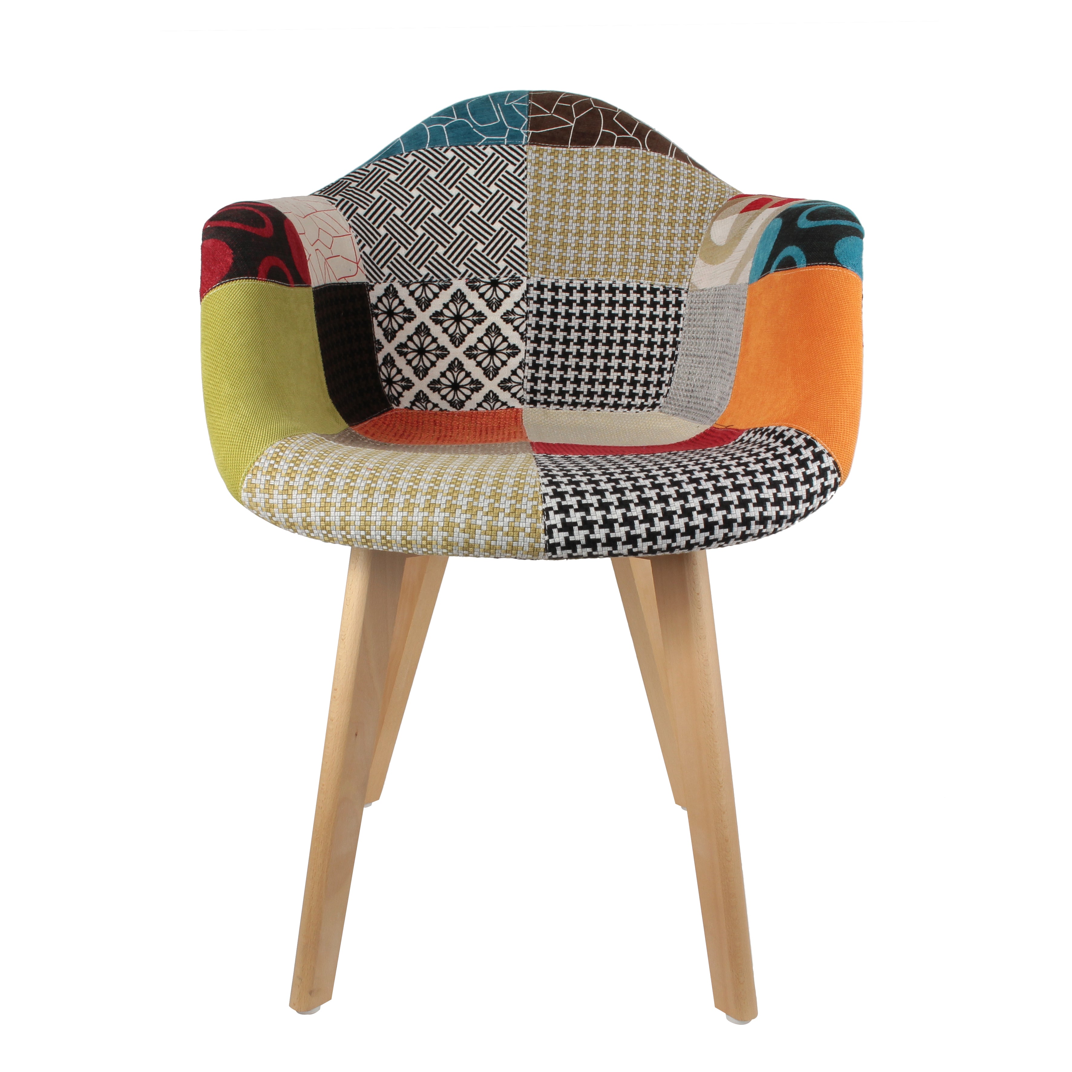 FAUTEUIL SCANDINAVE PATCHWORK - LOT DE 2