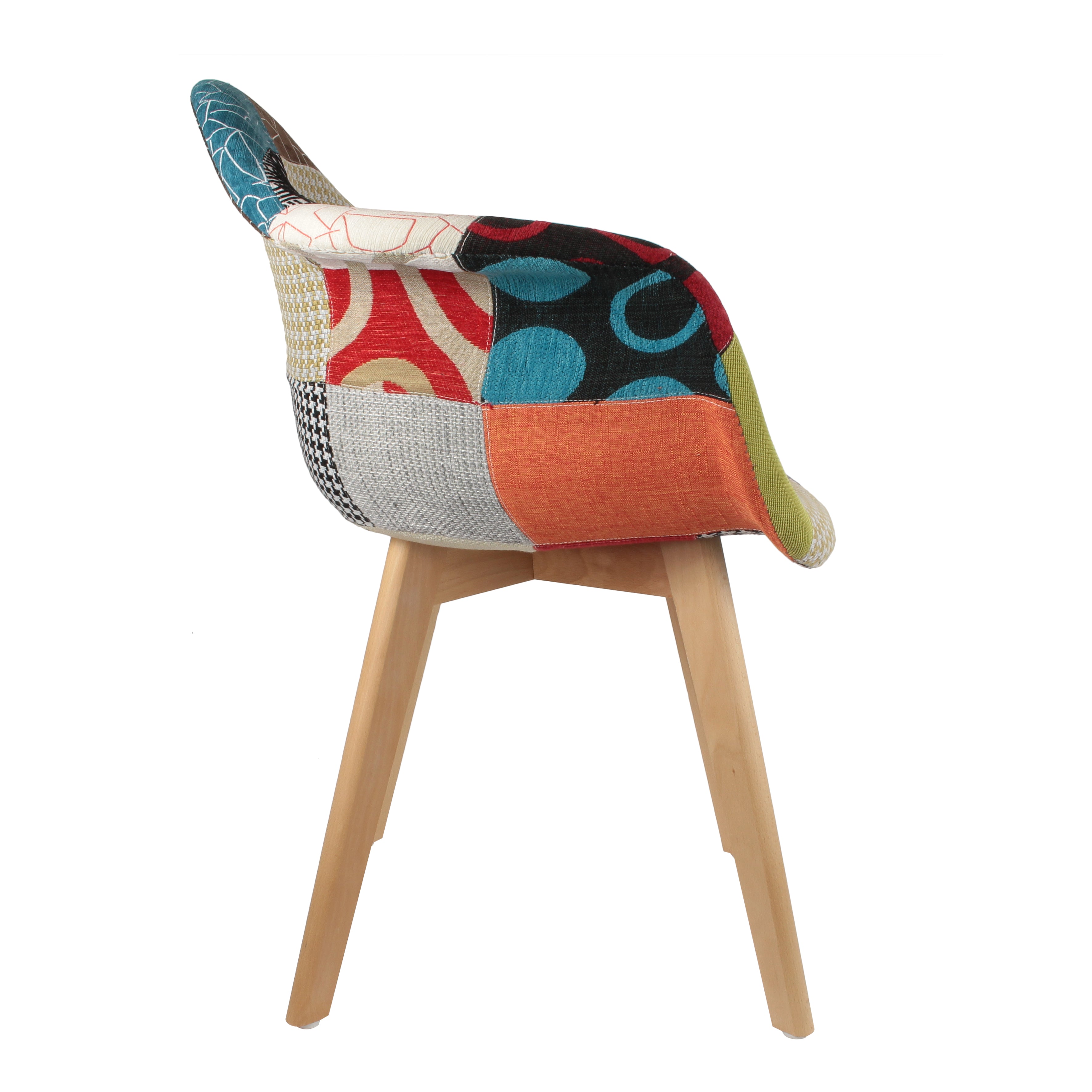 FAUTEUIL SCANDINAVE PATCHWORK - LOT DE 2