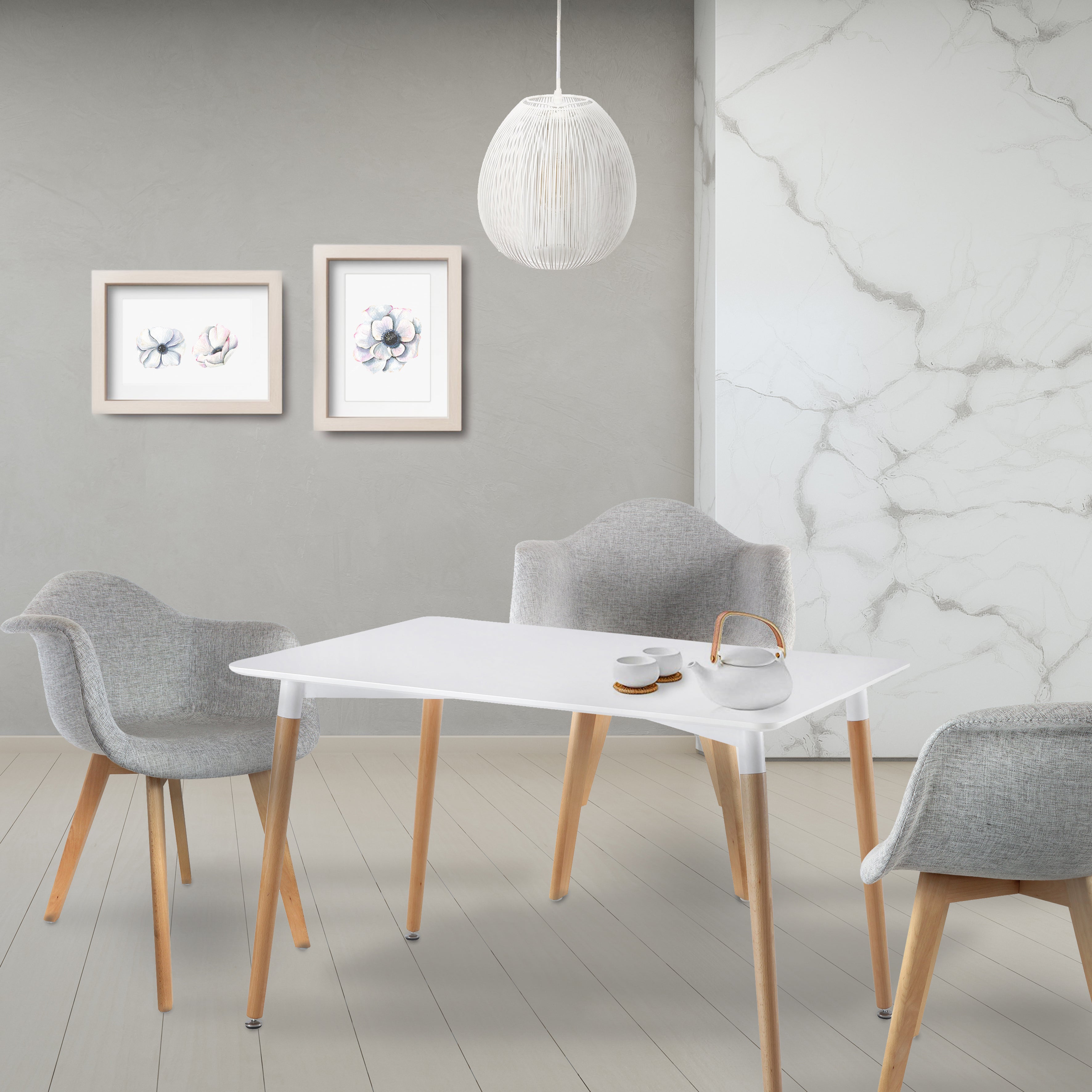 TABLE DE REPAS BLANCHE 115X75CM