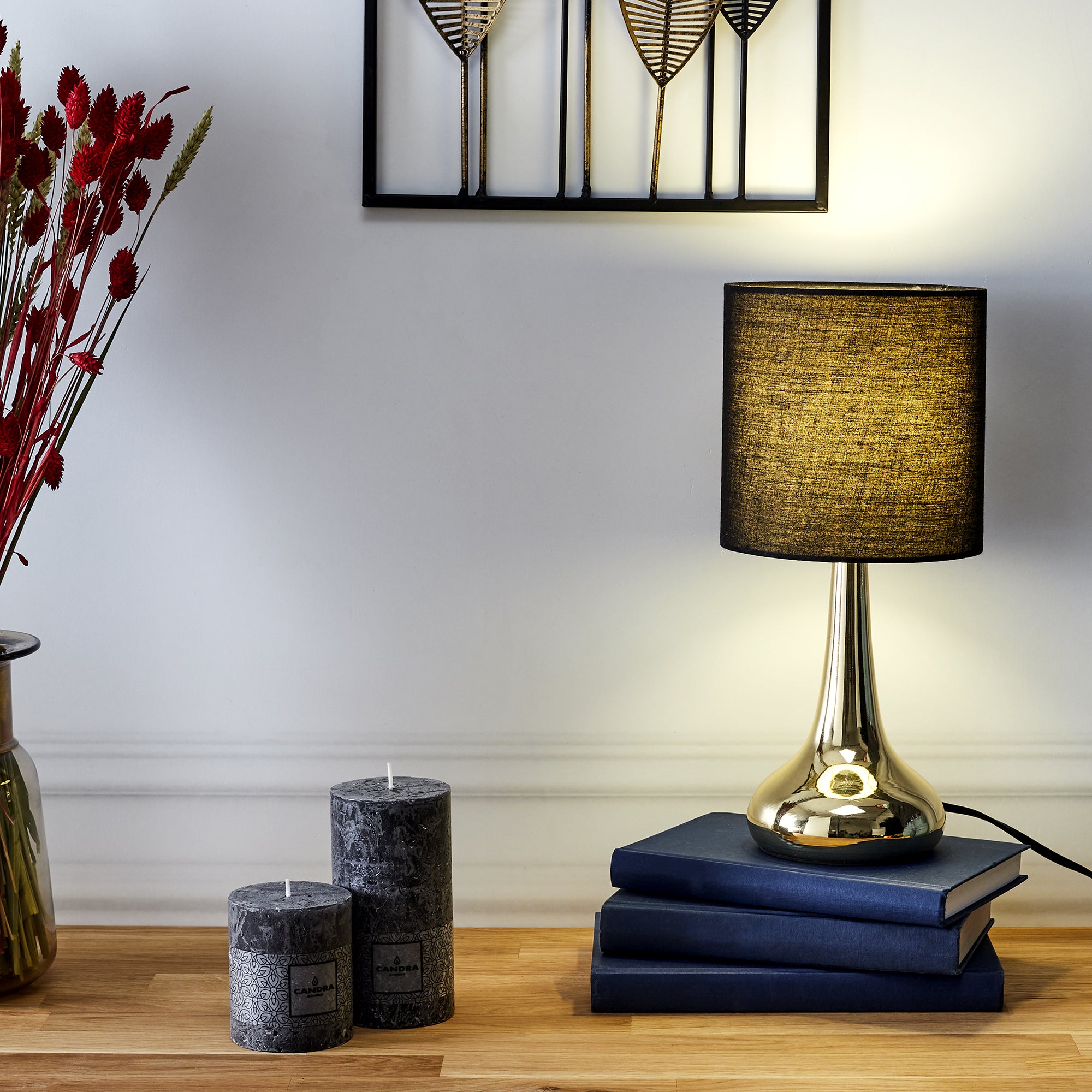 LAMPE TOUCH DORE NOIR