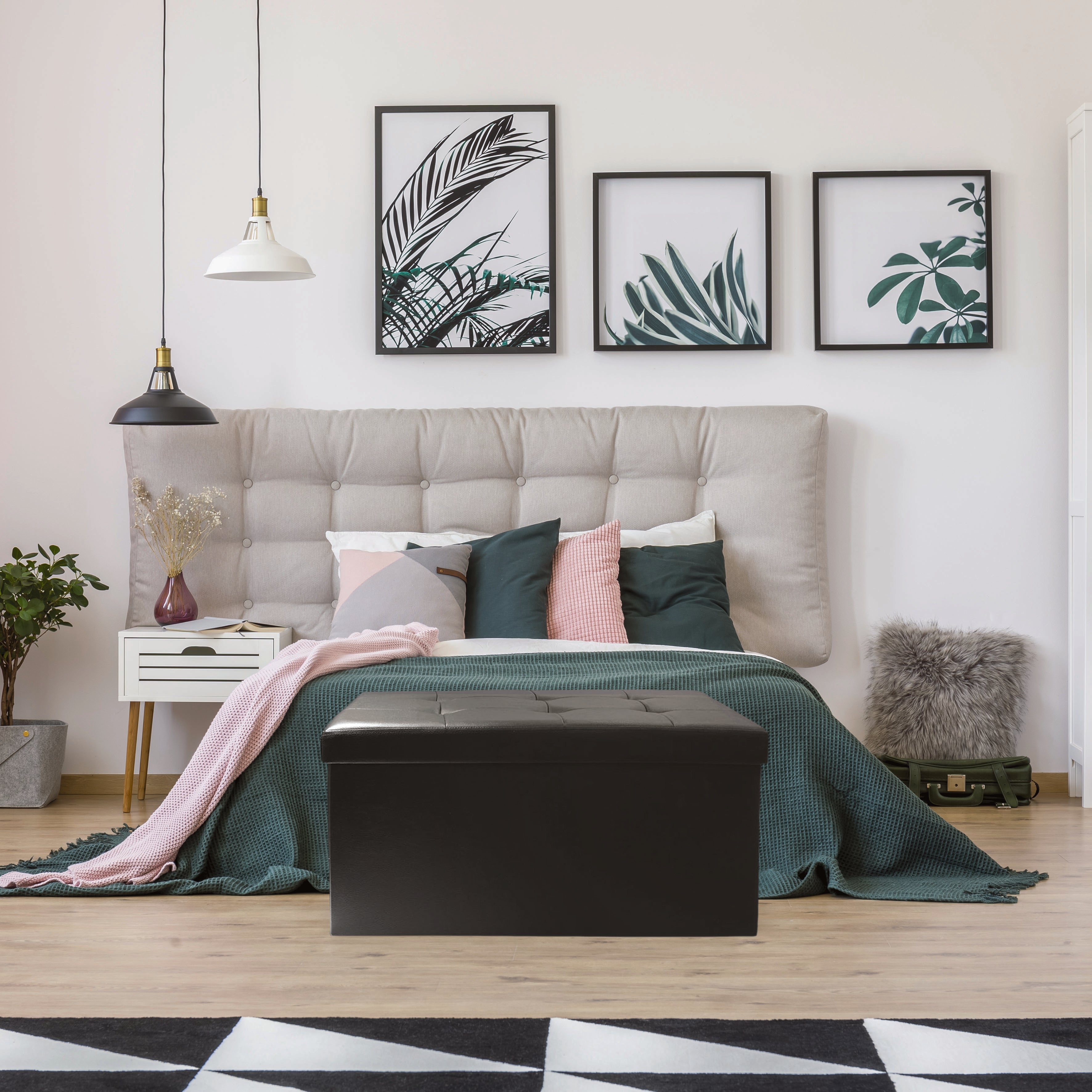 COFFRE BANC PLIABLE PU NOIR