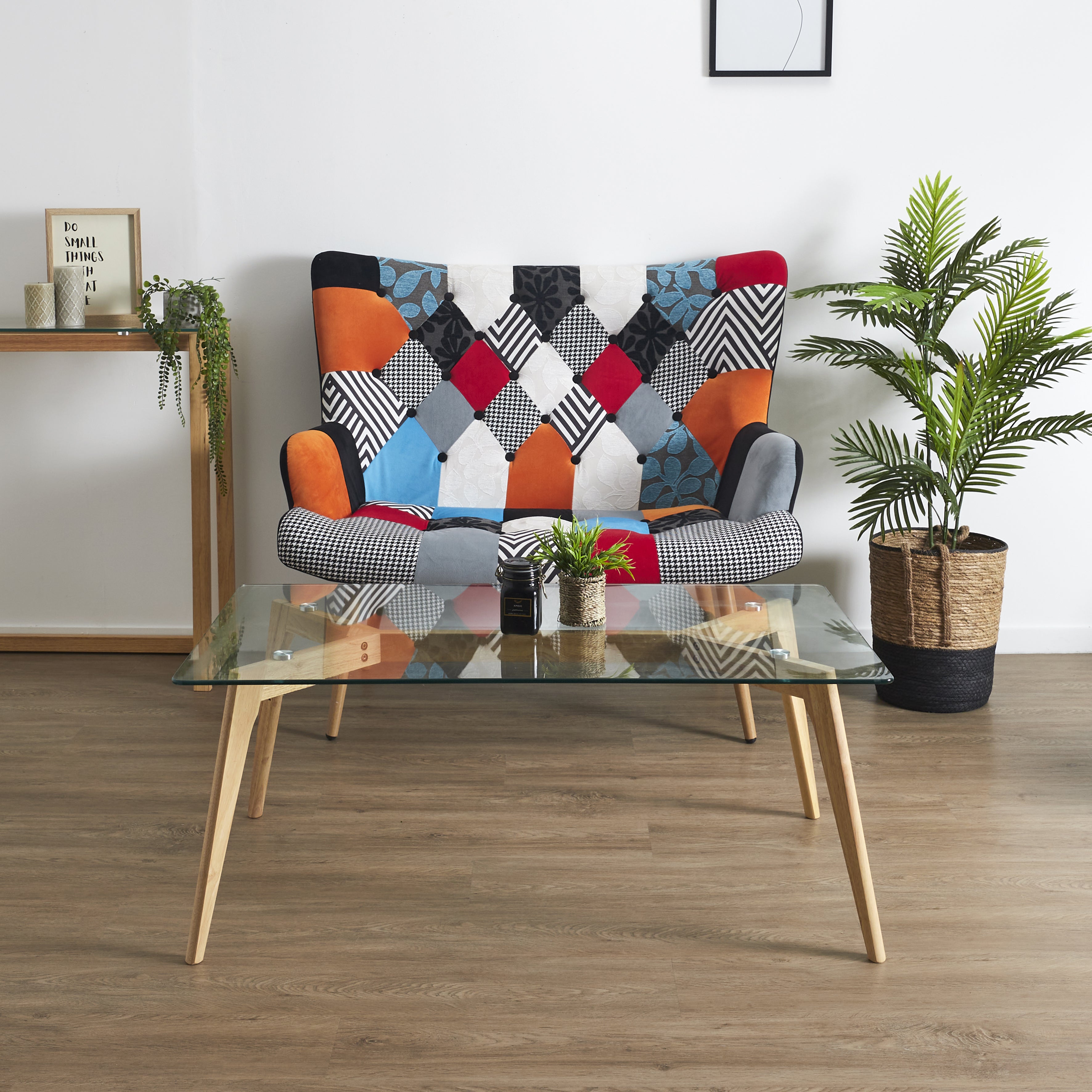 TABLE RECTANGULAIRE EN VERRE 110X60X45CM