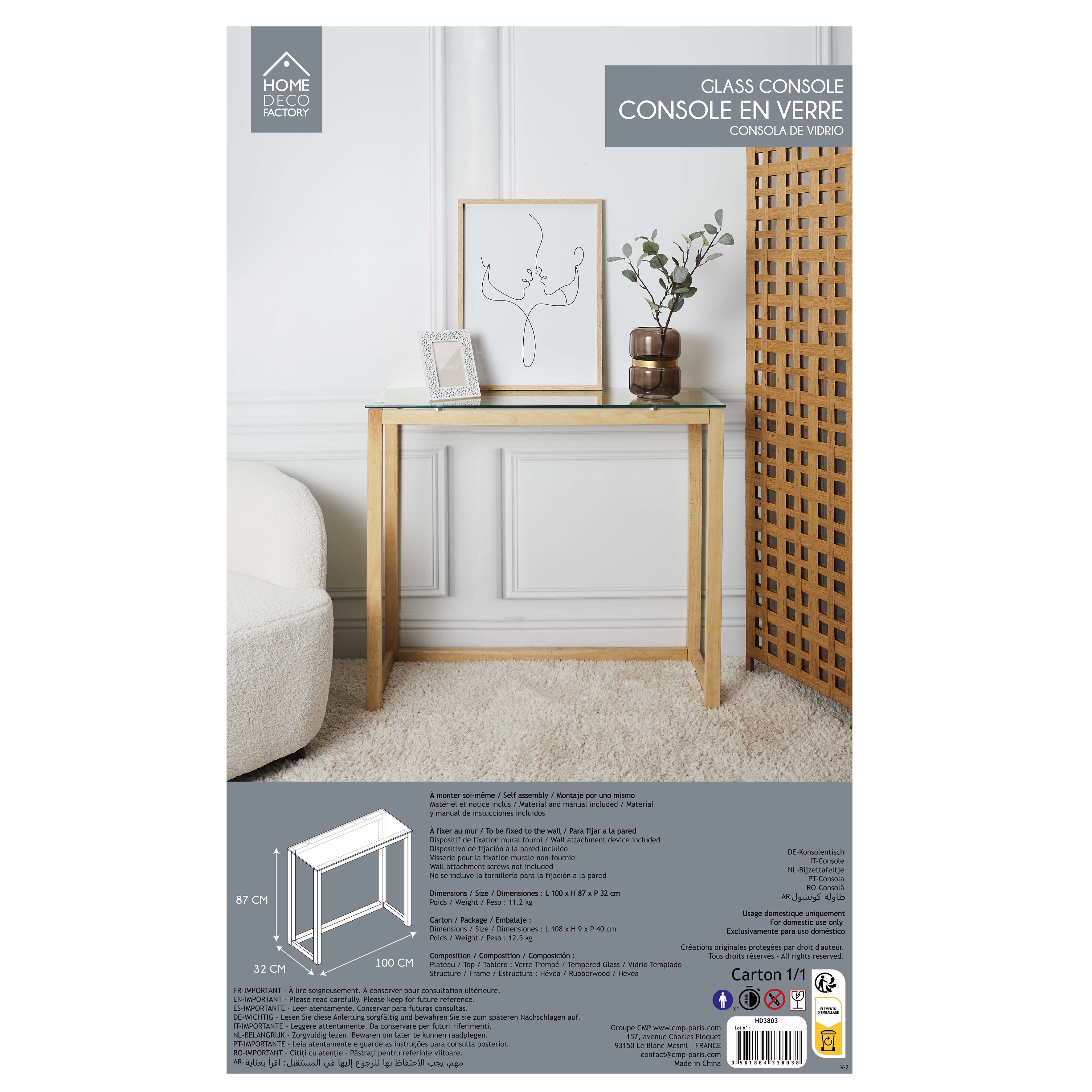 CONSOLE EN VERRE