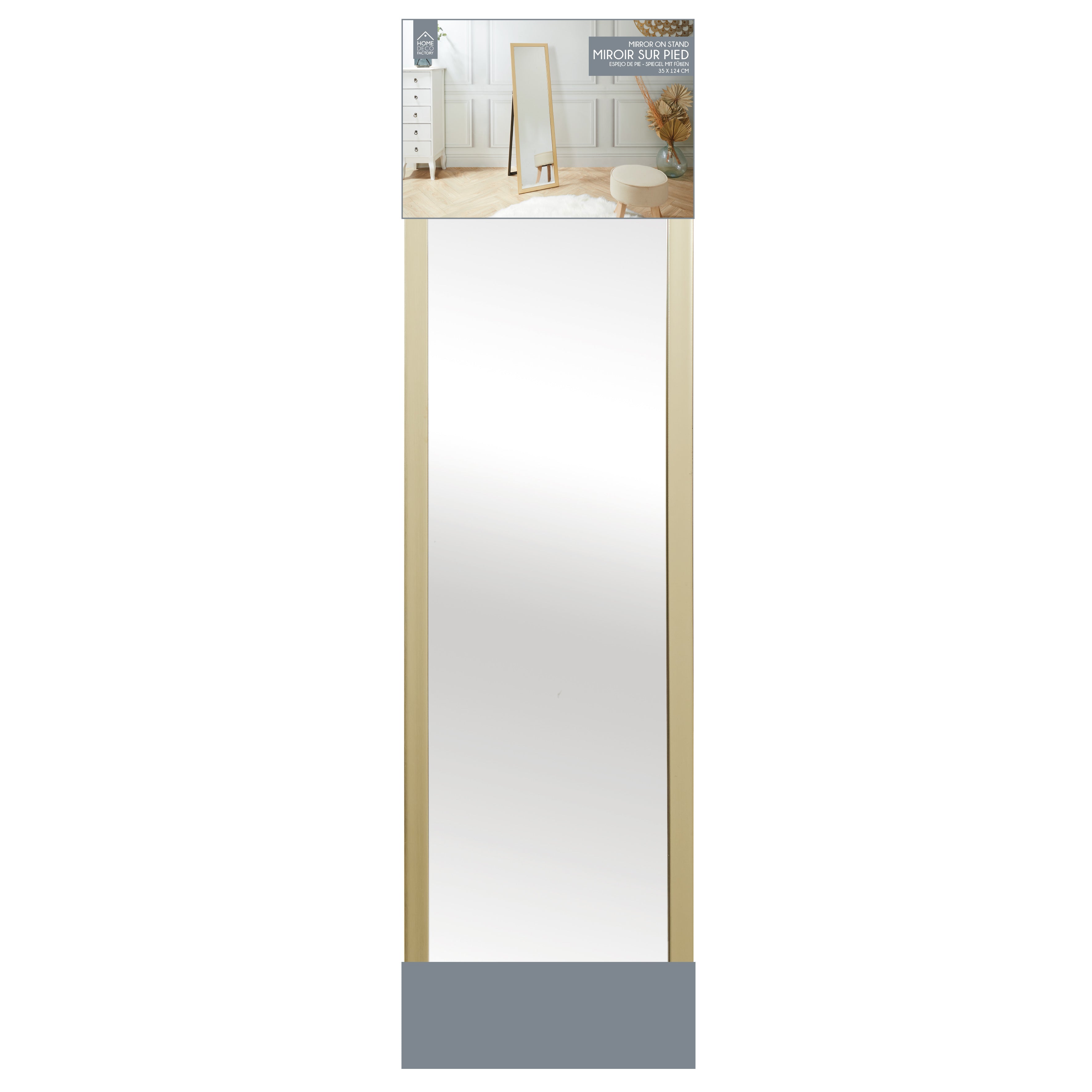 MIROIR SUR PIED DORE 122CM