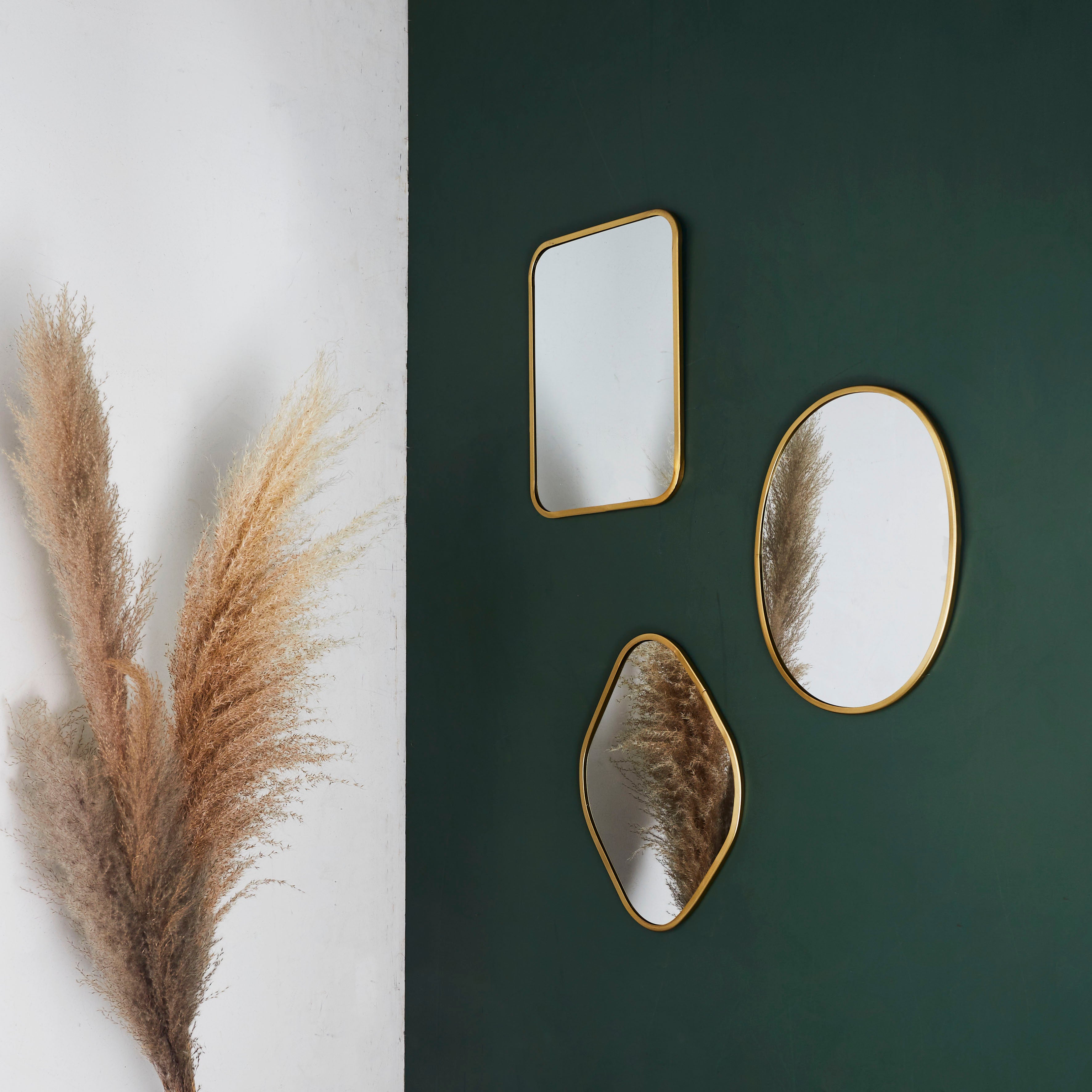 MIROIR DECO CONTOUR DECO DORE LOSANGE
