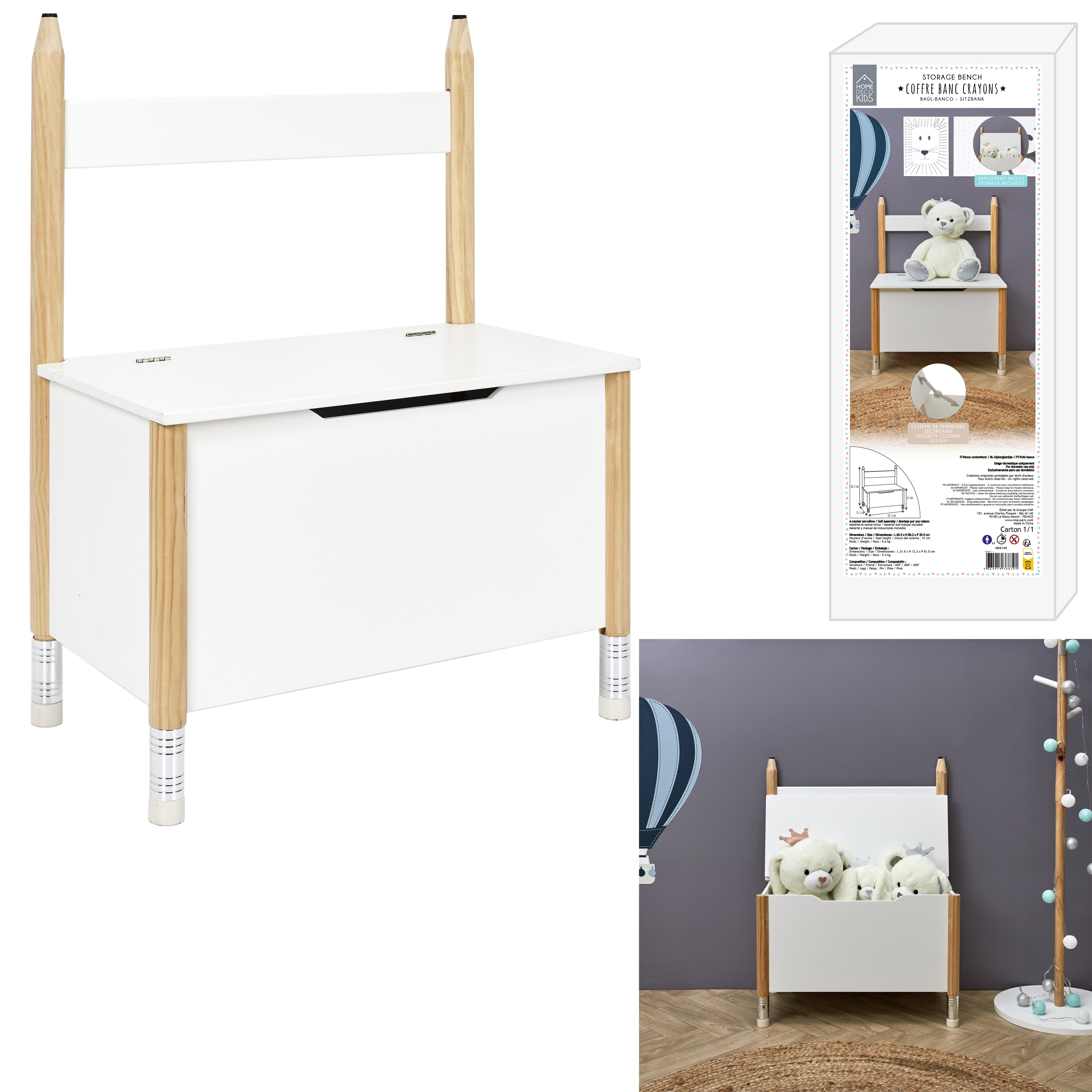 COFFRE DE RANGEMENT ET ASSISE CRAYON