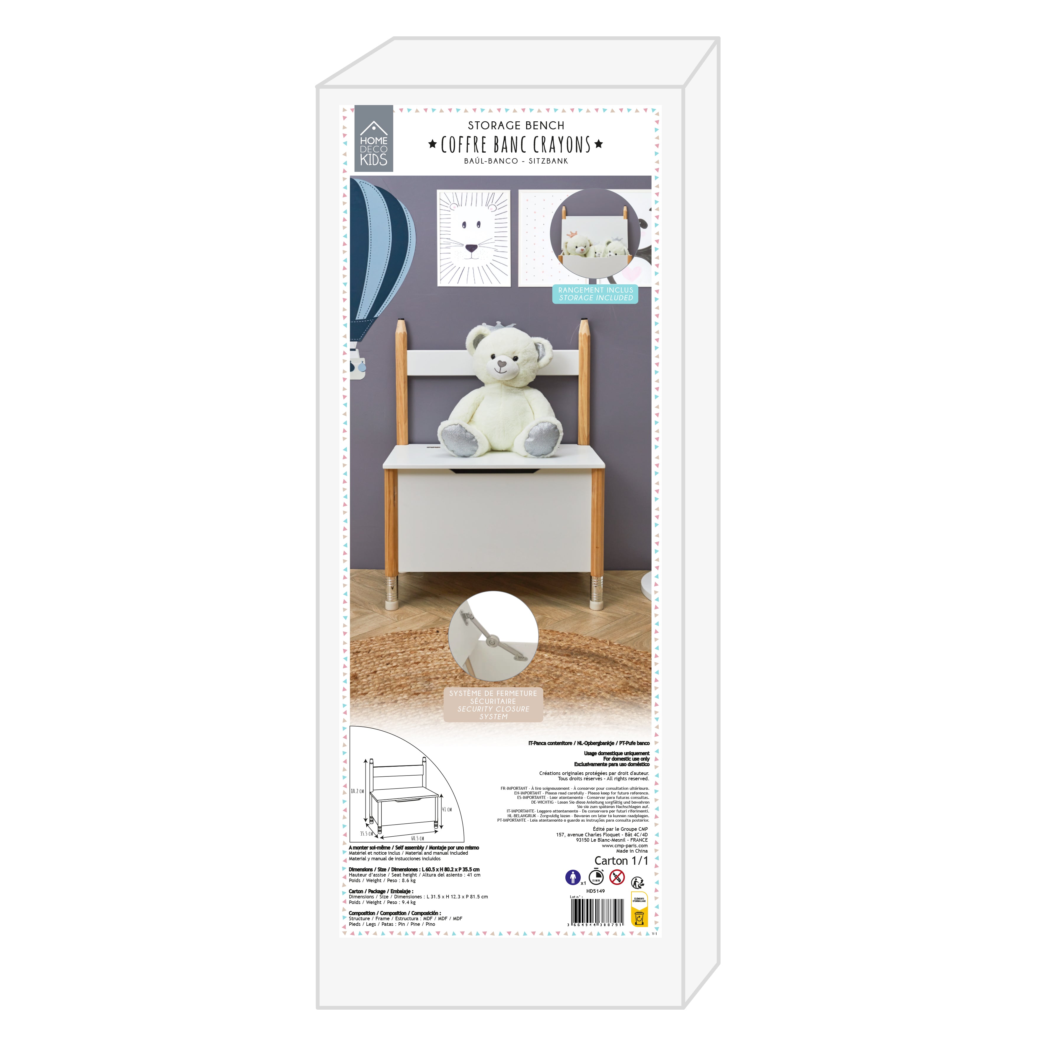 COFFRE DE RANGEMENT ET ASSISE CRAYON