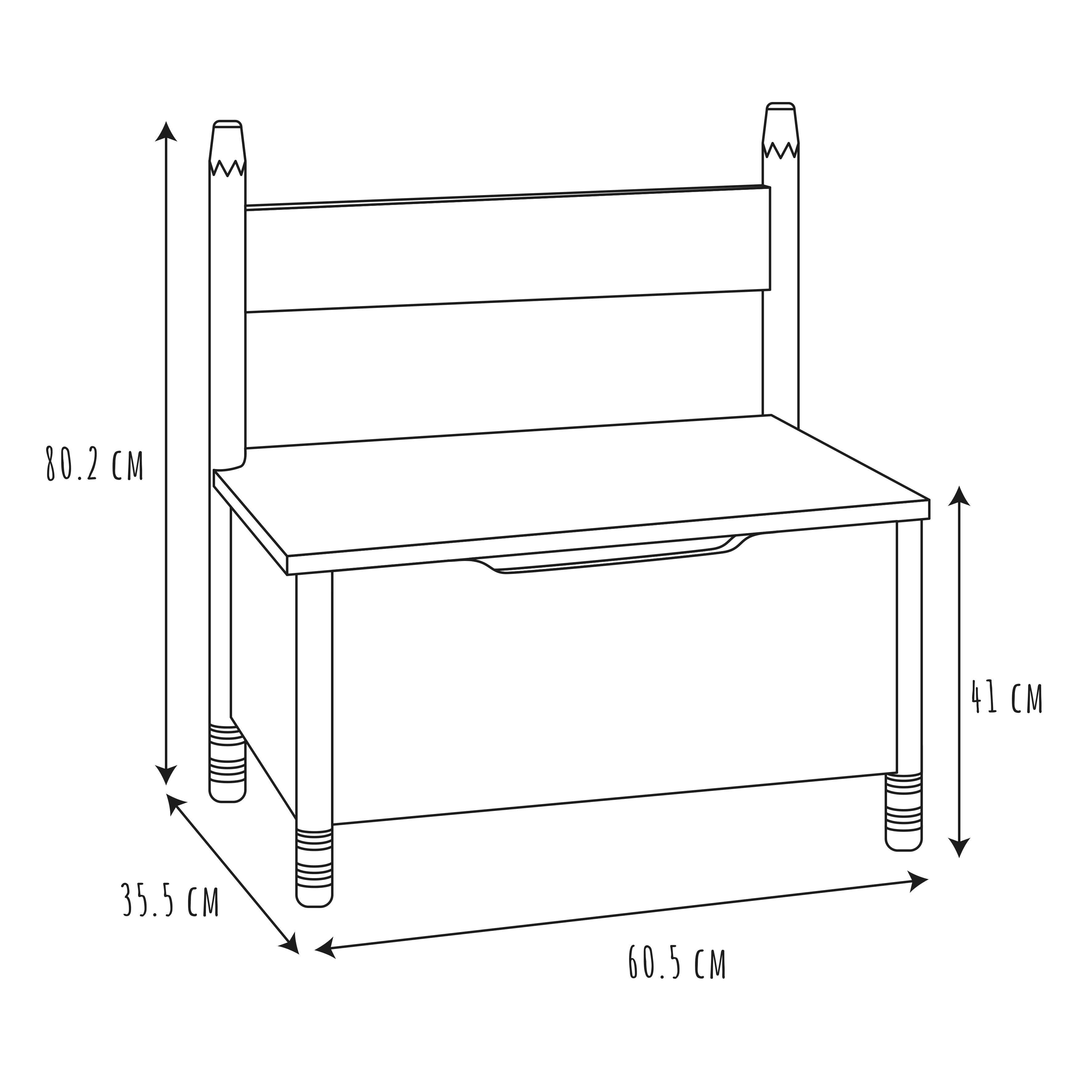 COFFRE DE RANGEMENT ET ASSISE CRAYON